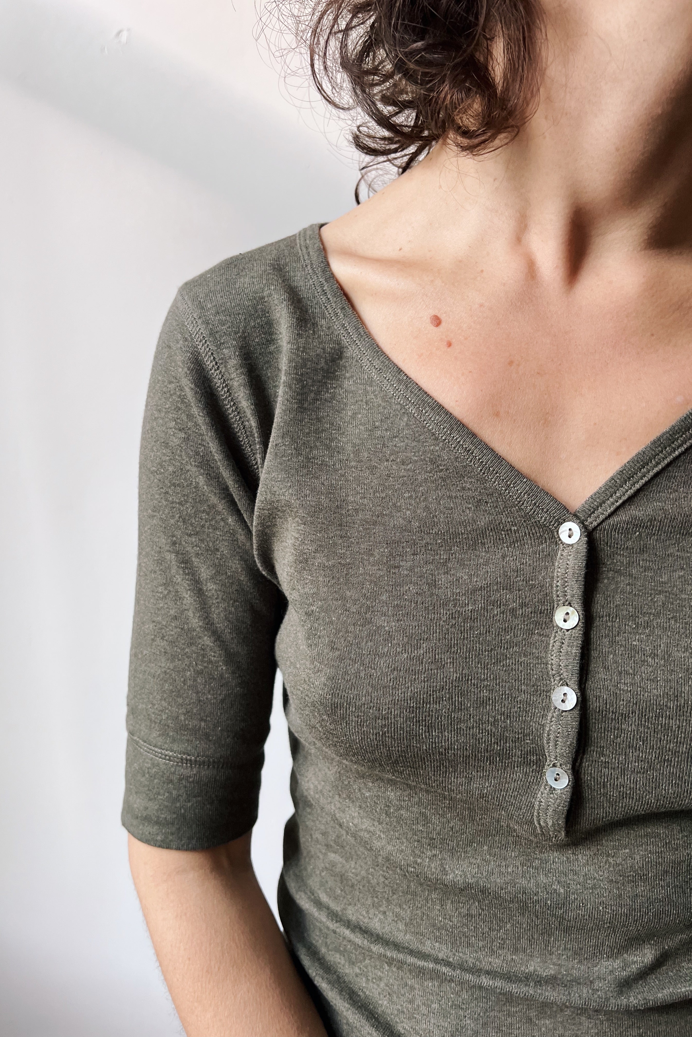 Longsleeve Holly - Moss Melange Rib