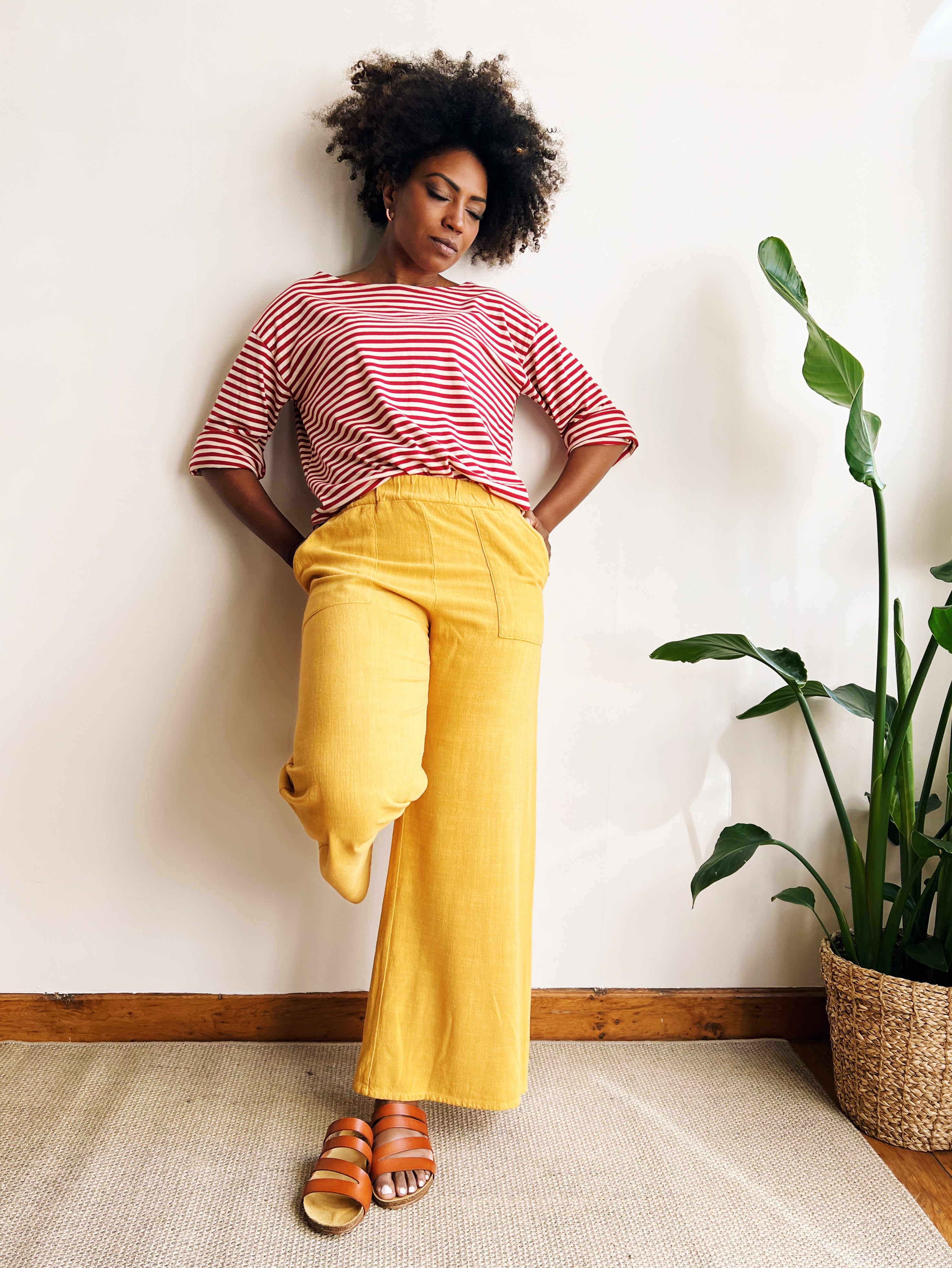 the dão store - Wide Pants Marta + - Ochre - Pants | Jumpsuits