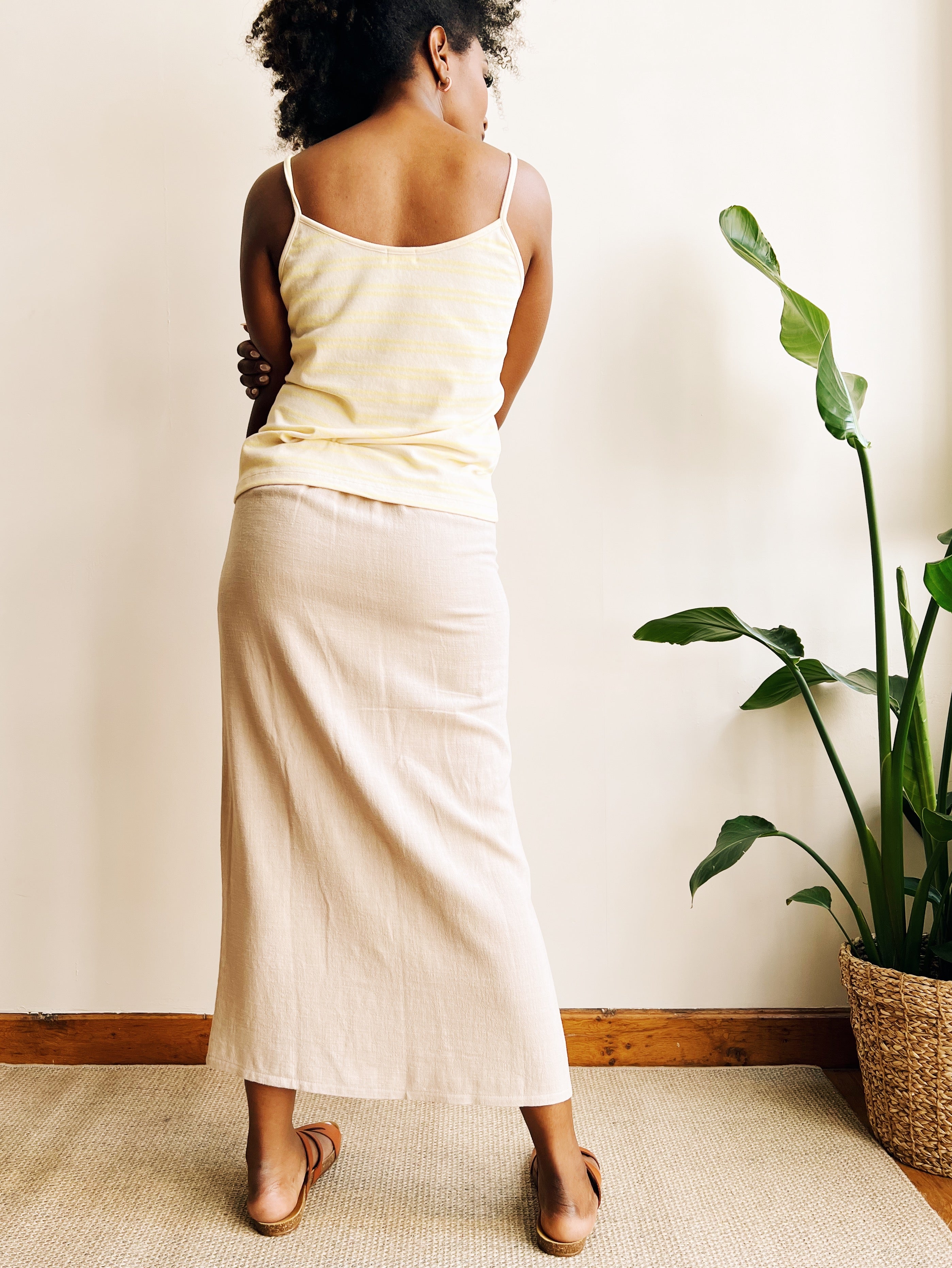 the dão store - Skirt with buttons Luna - Light Taupe - Skirts | Dresses