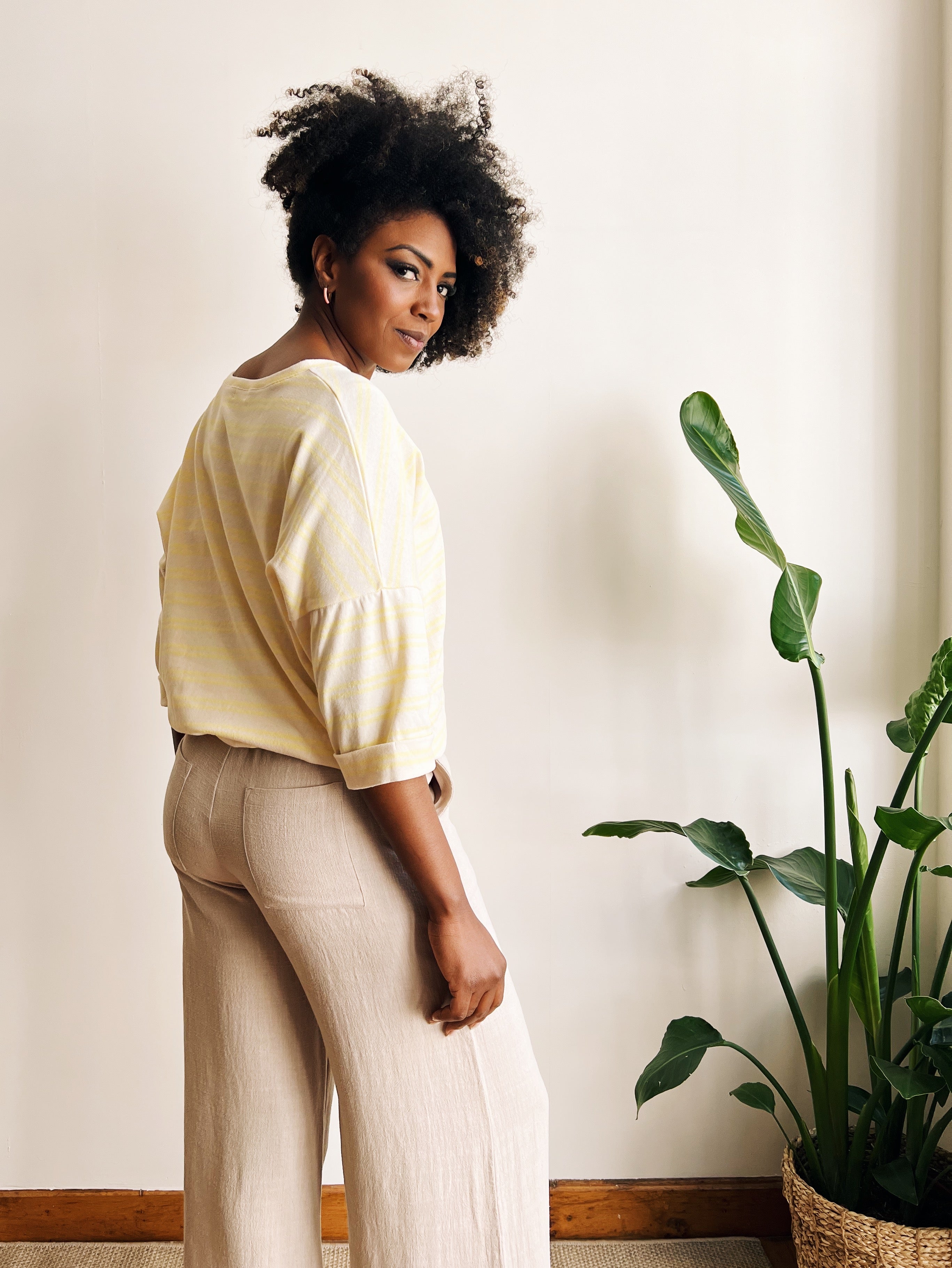 the dão store - Wide 7/8 Pants Mira - Light Taupe - Pants | Jumpsuits