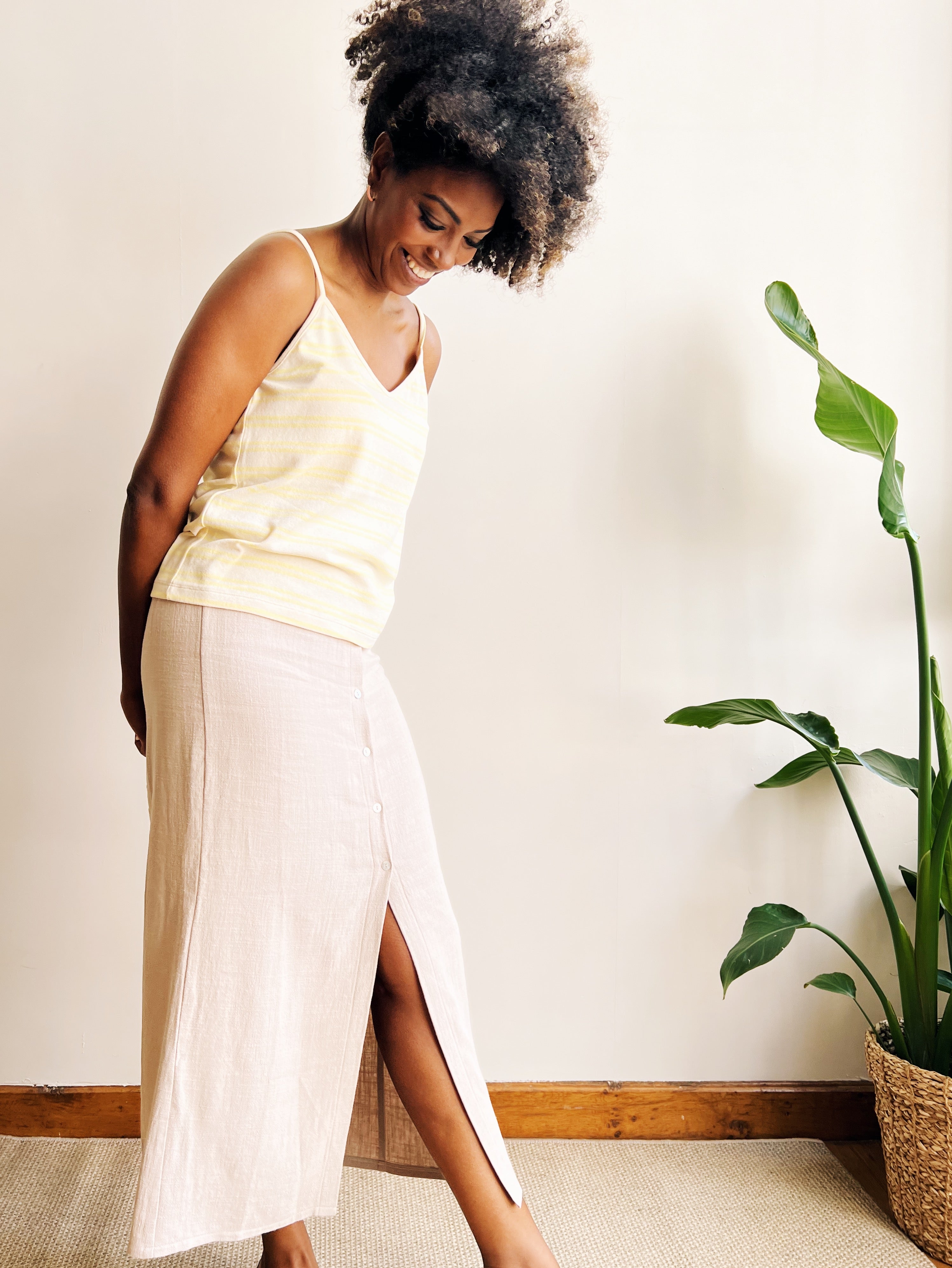 the dão store - Skirt with buttons Luna - Light Taupe - Skirts | Dresses