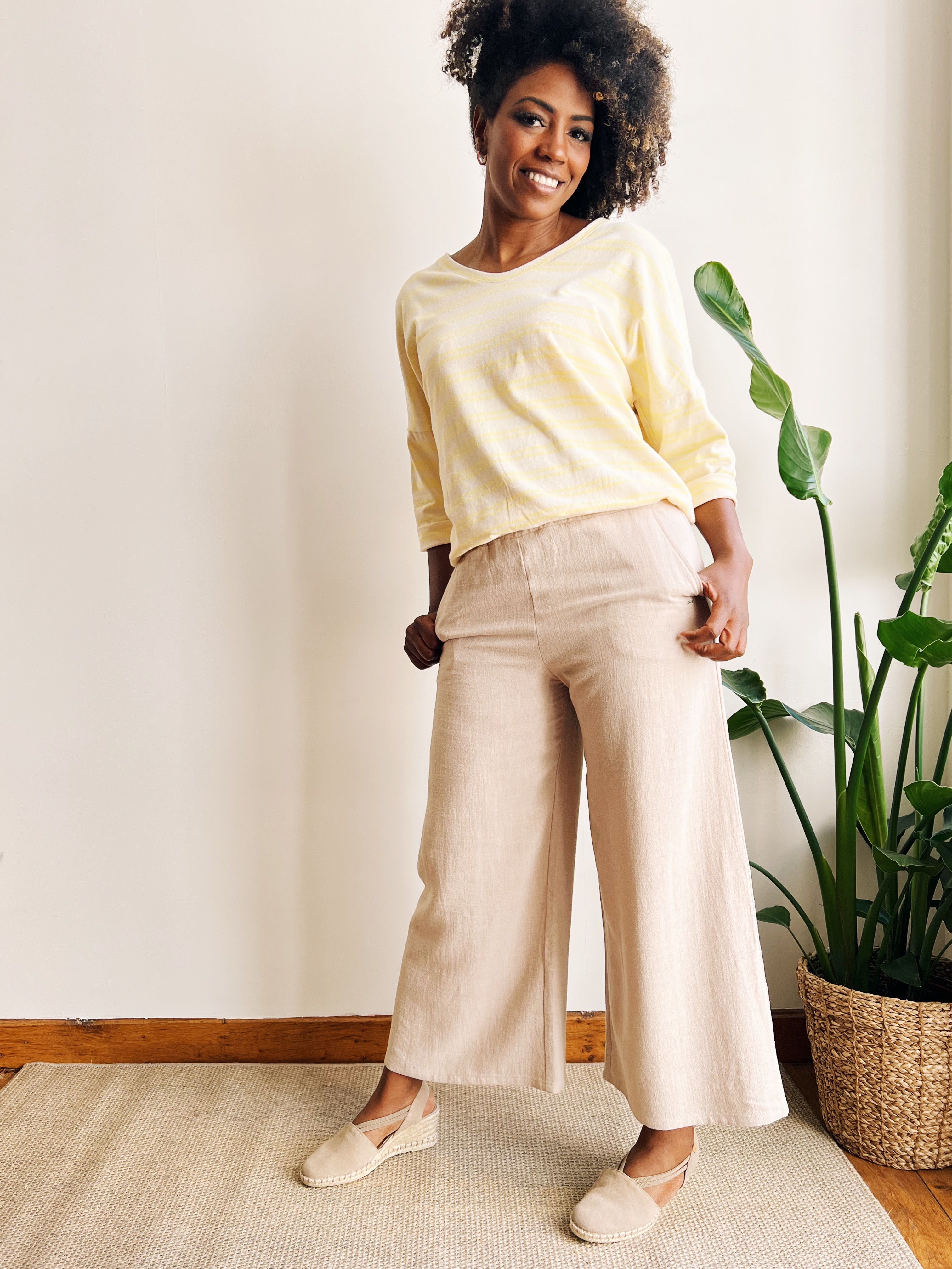 the dão store - Wide 7/8 Pants Mira - Light Taupe - Pants | Jumpsuits