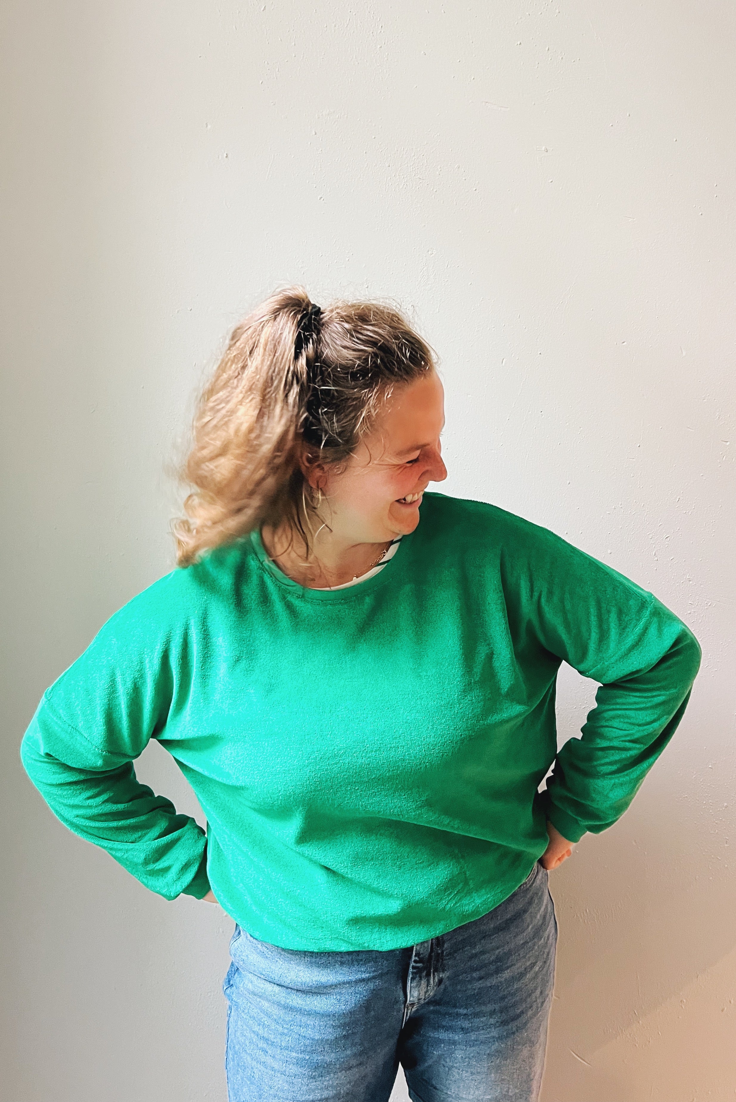 the dão store - Sweater Isa - Jelly Bean Green Terry - Sweaters | Hoodies