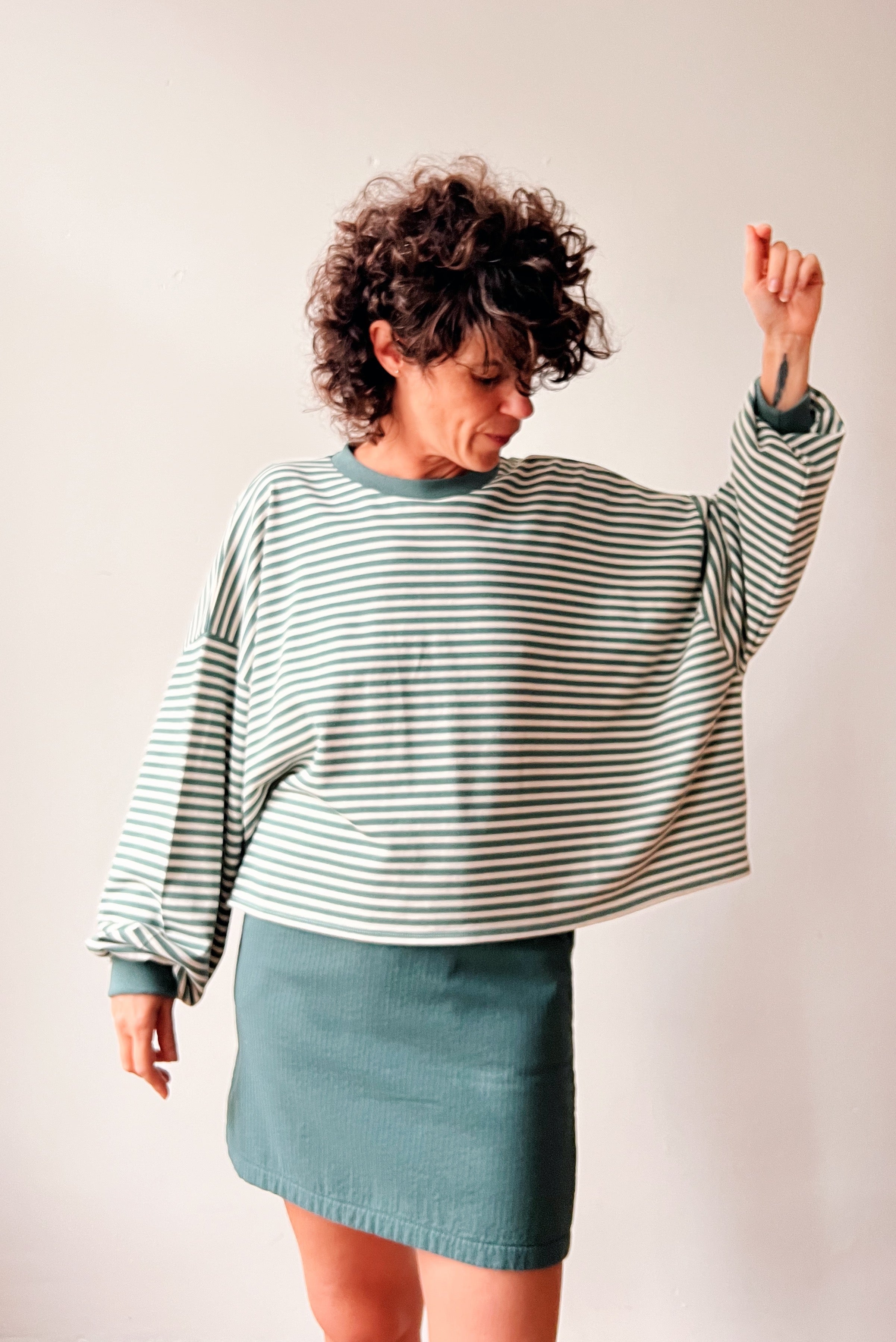 Sweater Bree - Sage Stripes