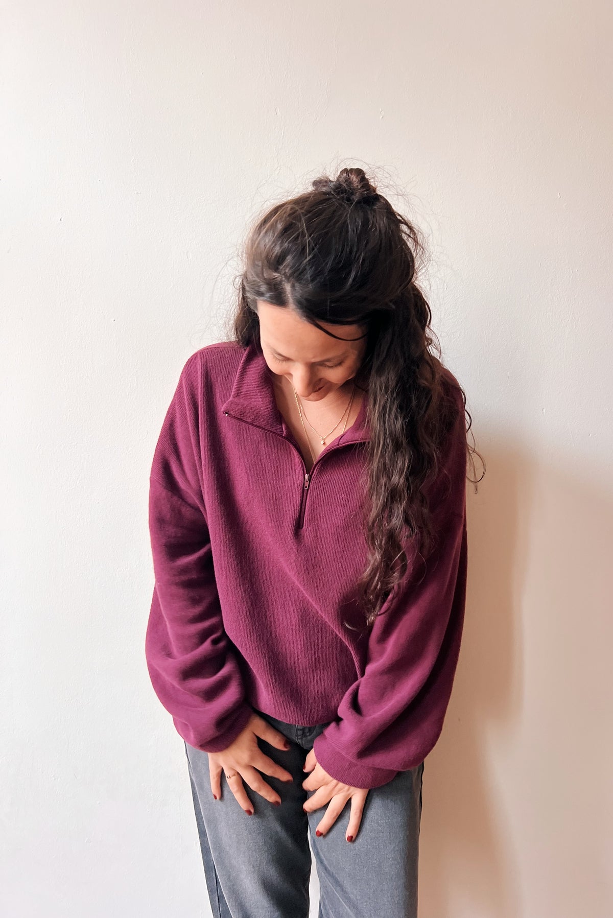 Knitted Sweater Bea - Aubergine
