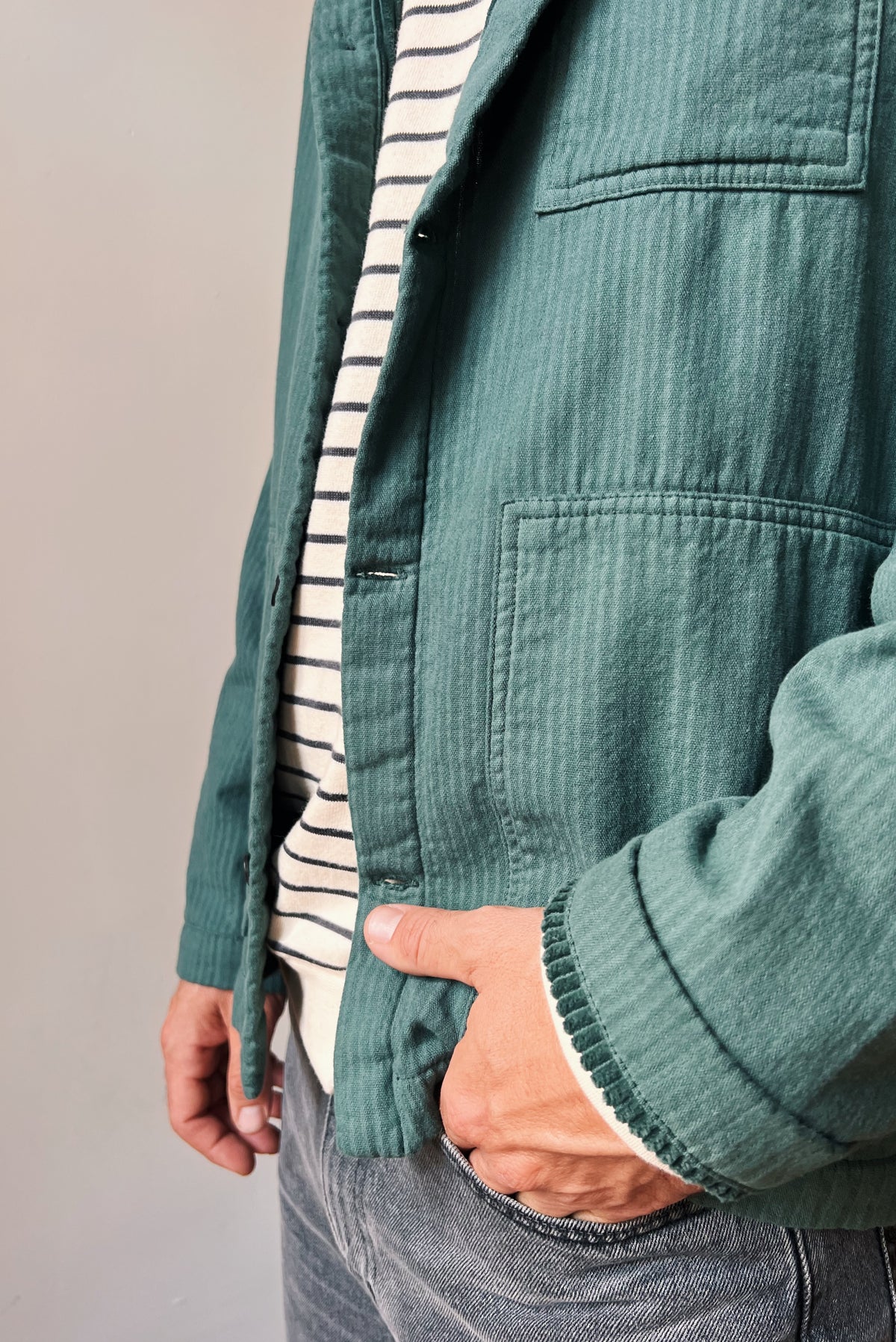 Overshirt Jude - Reversed Corduroy - Sage