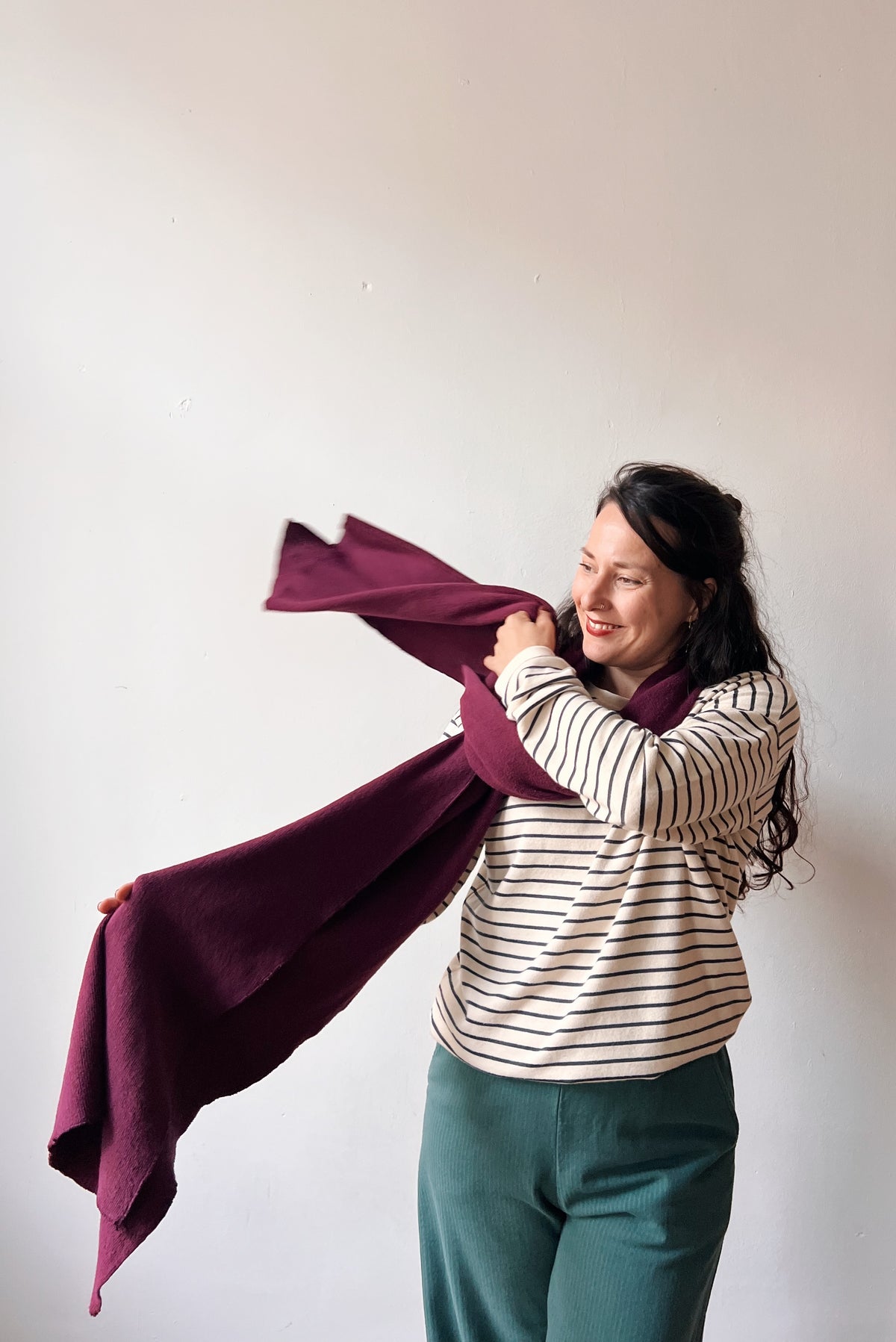 Knitted Scarf - Aubergine