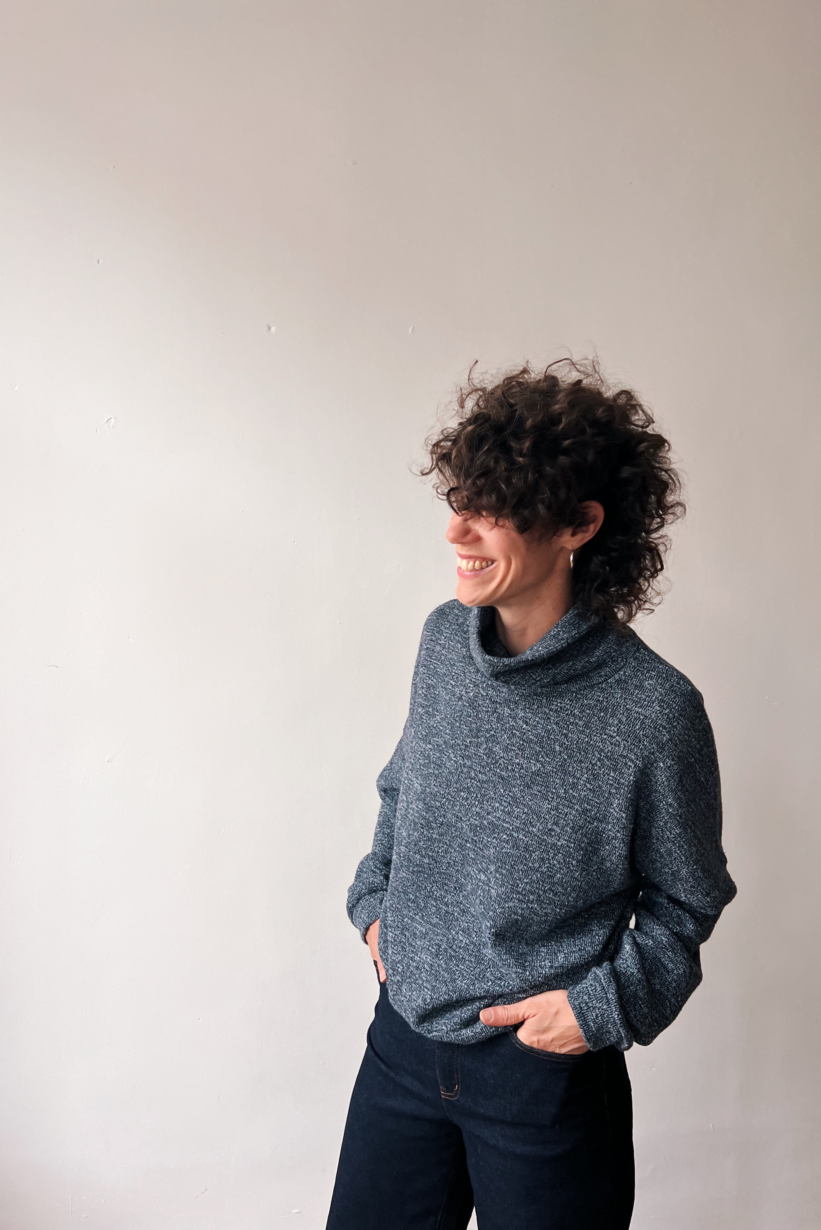 Knitted Sweater Irma - Grey Blue Melange