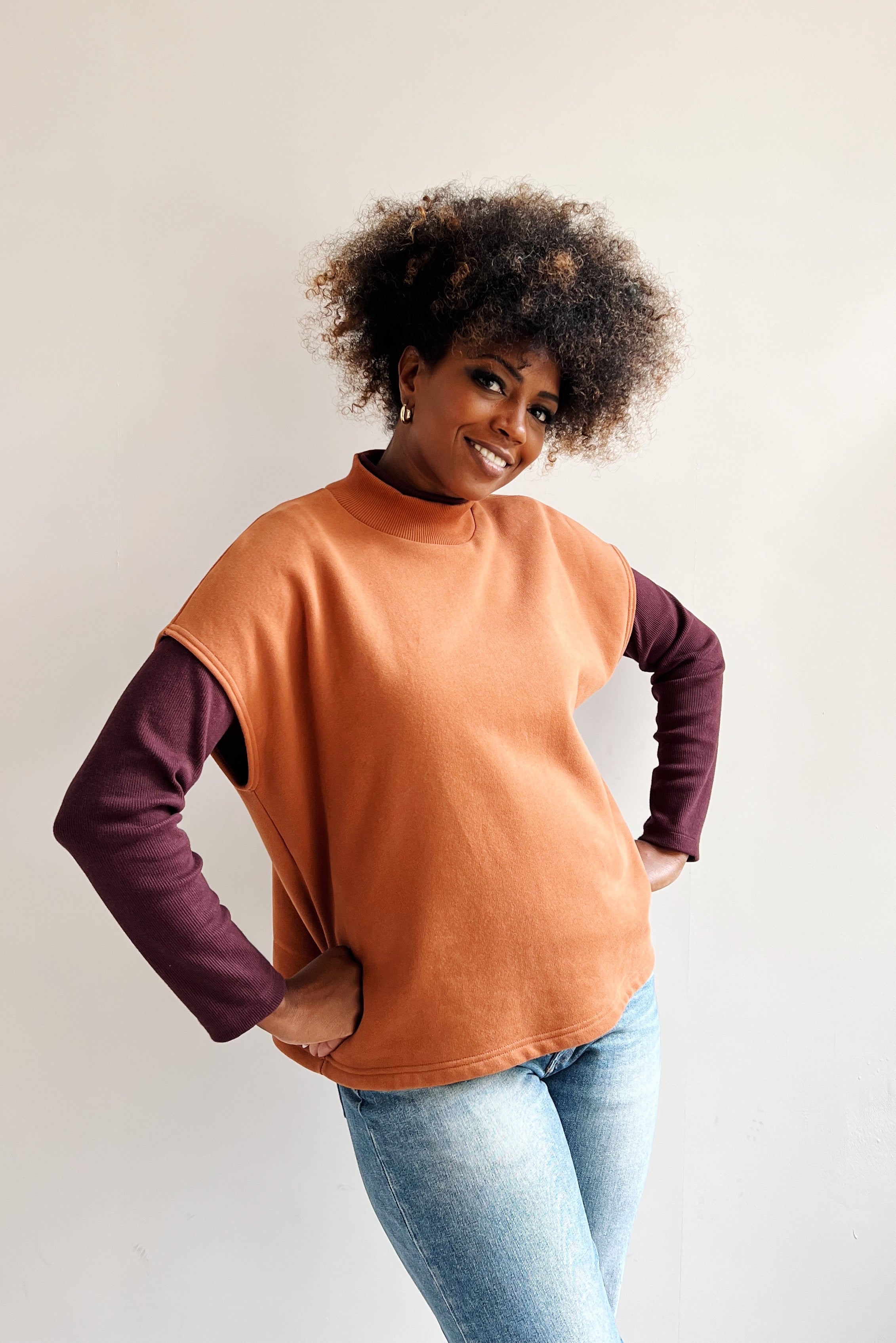 the dão store - Sleeveless Turtle Sweater Ayla - Chocolat - Sweaters | Hoodies
