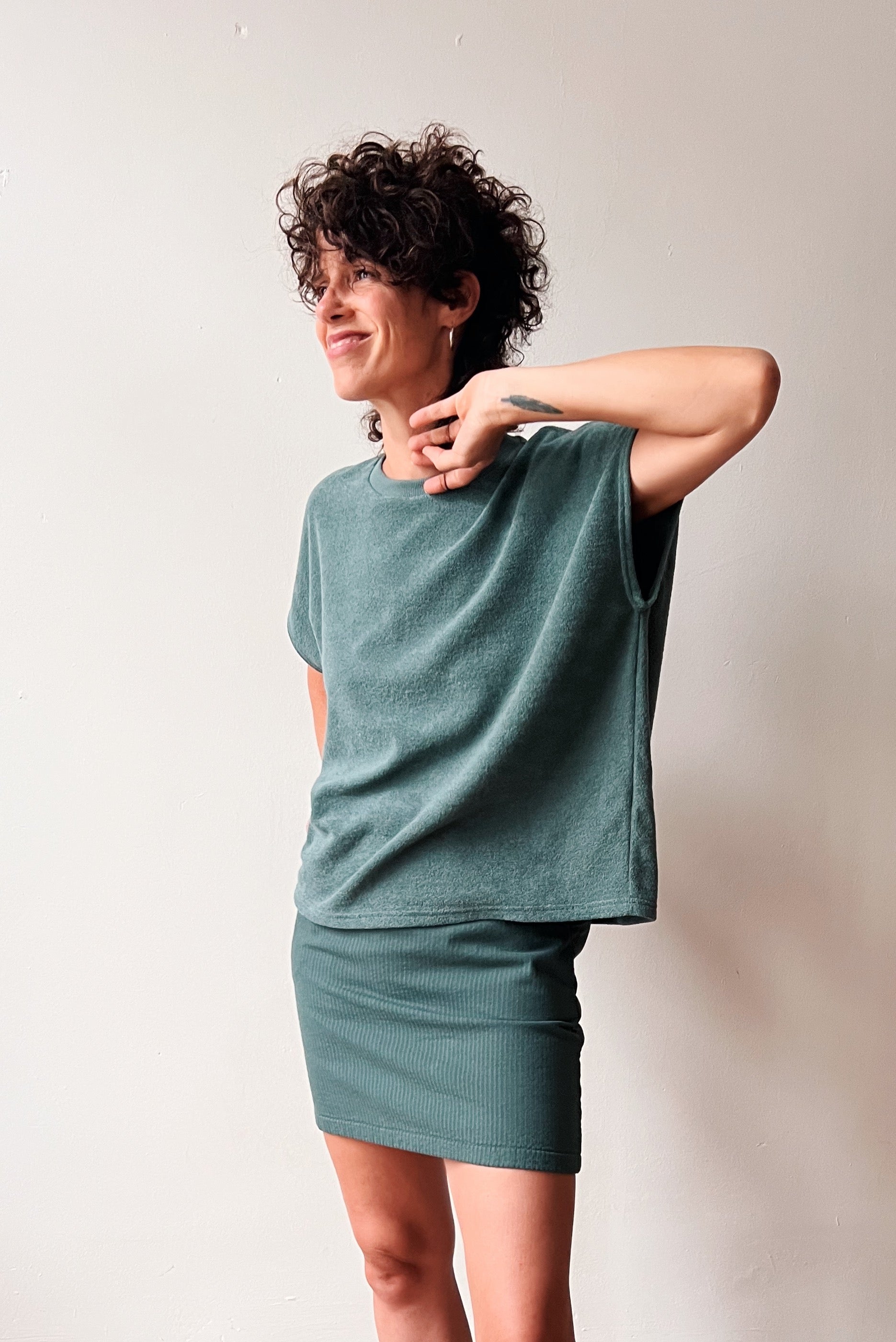 Skirt Erin - Reversed Corduroy - Sage