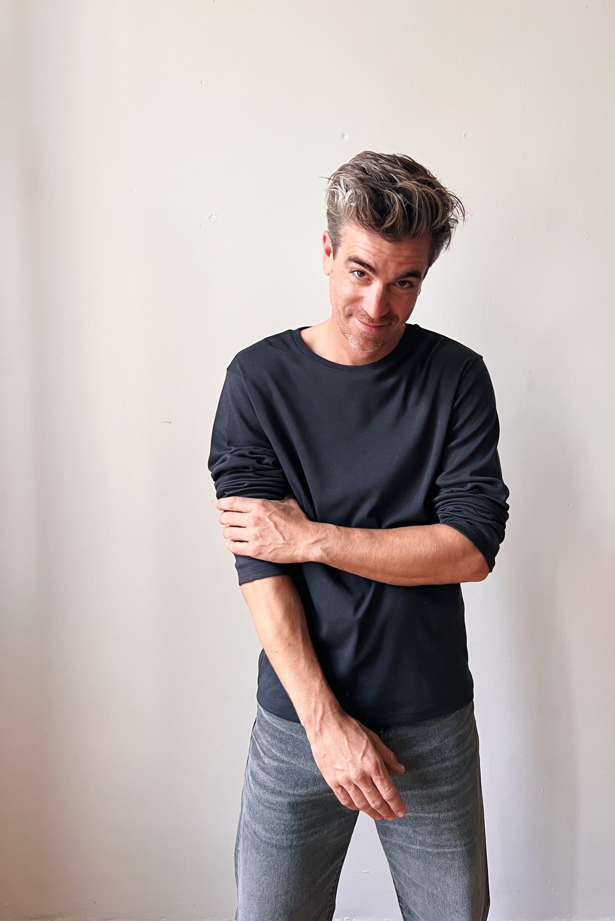 Longsleeve Ben - Charcoal Rib