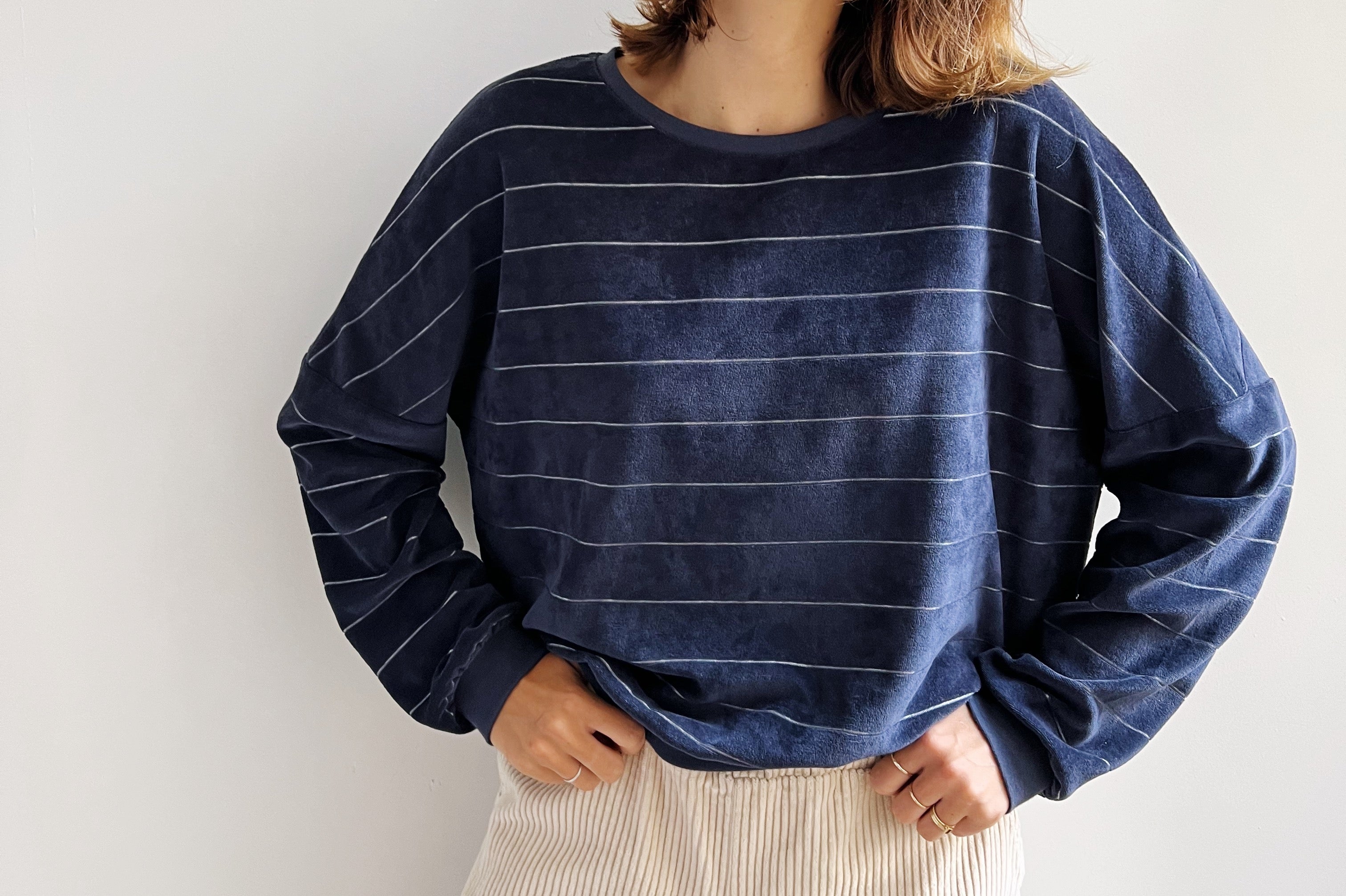 Blue 2025 velvet sweater