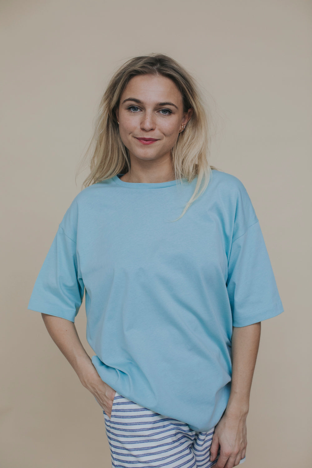 the dão store - Boyfriend T-Shirt Millie - Water Blue - T-shirts | Tops