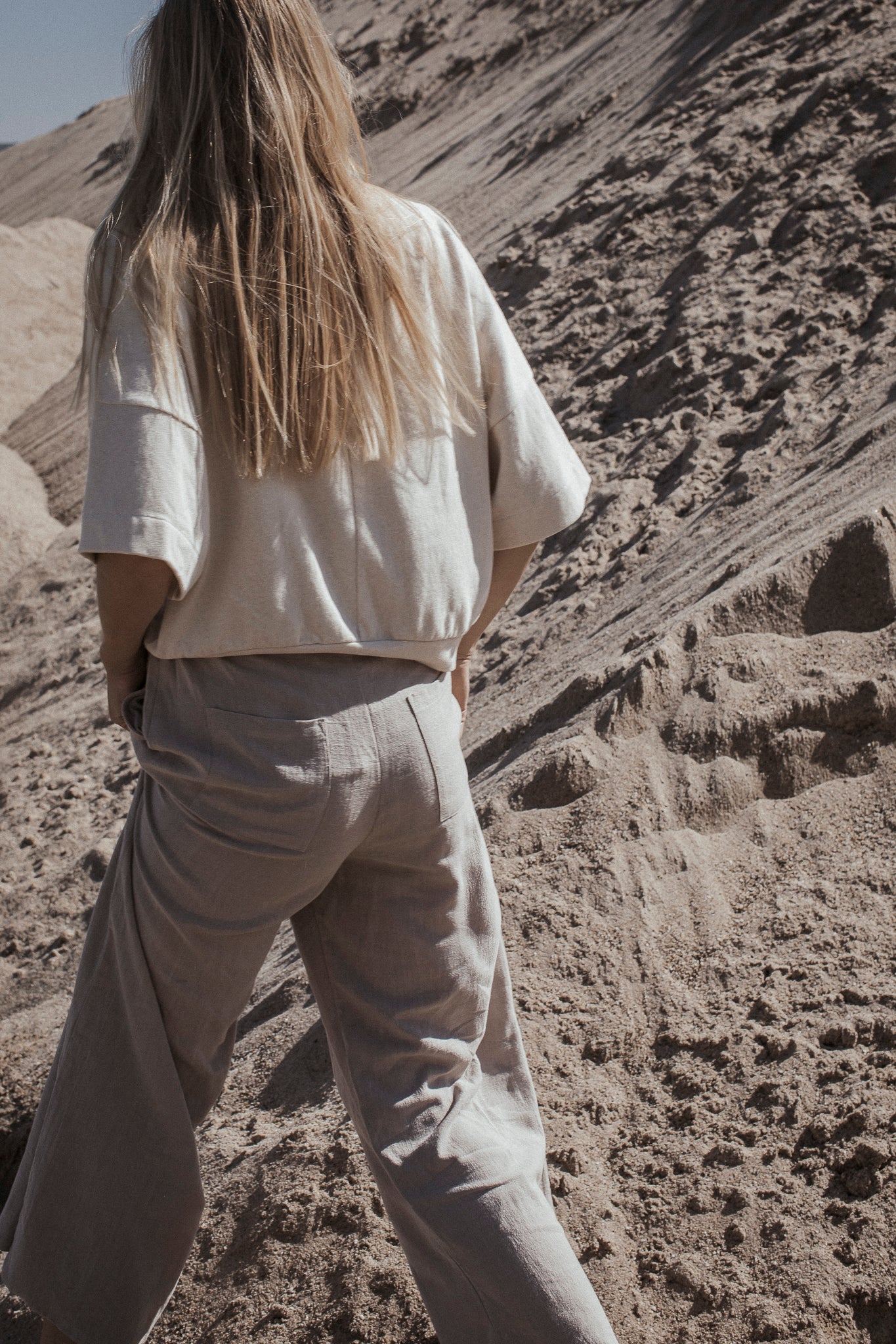 the dão store - Wide 7/8 Pants Mira - Light Taupe - Pants | Jumpsuits