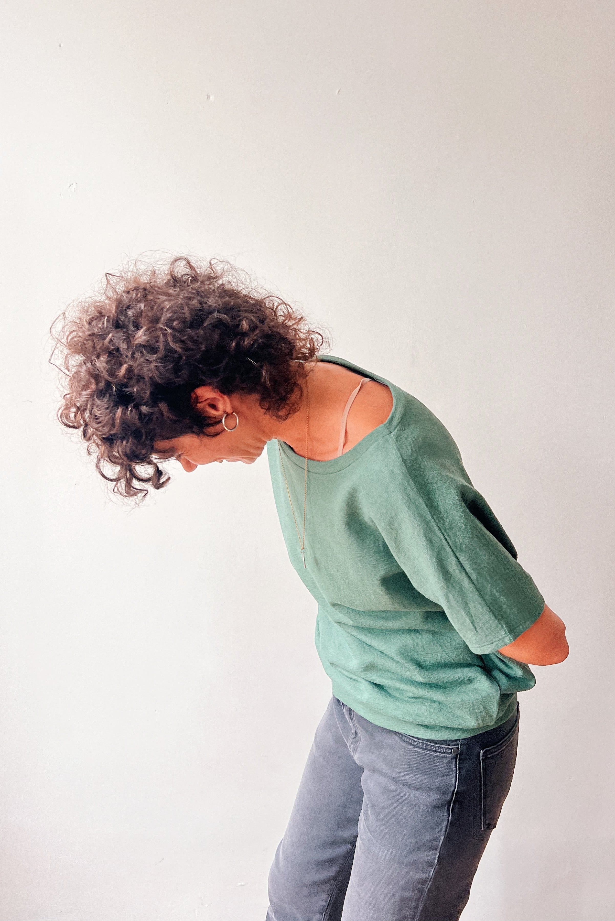 Shortsleeve Sweater Lucia - Soft Sage