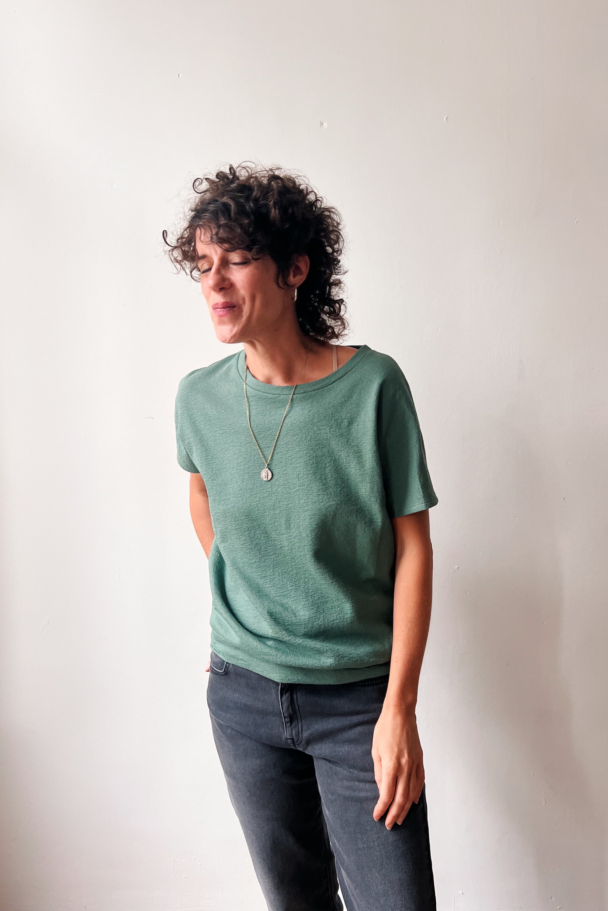 Shortsleeve Sweater Lucia - Soft Sage