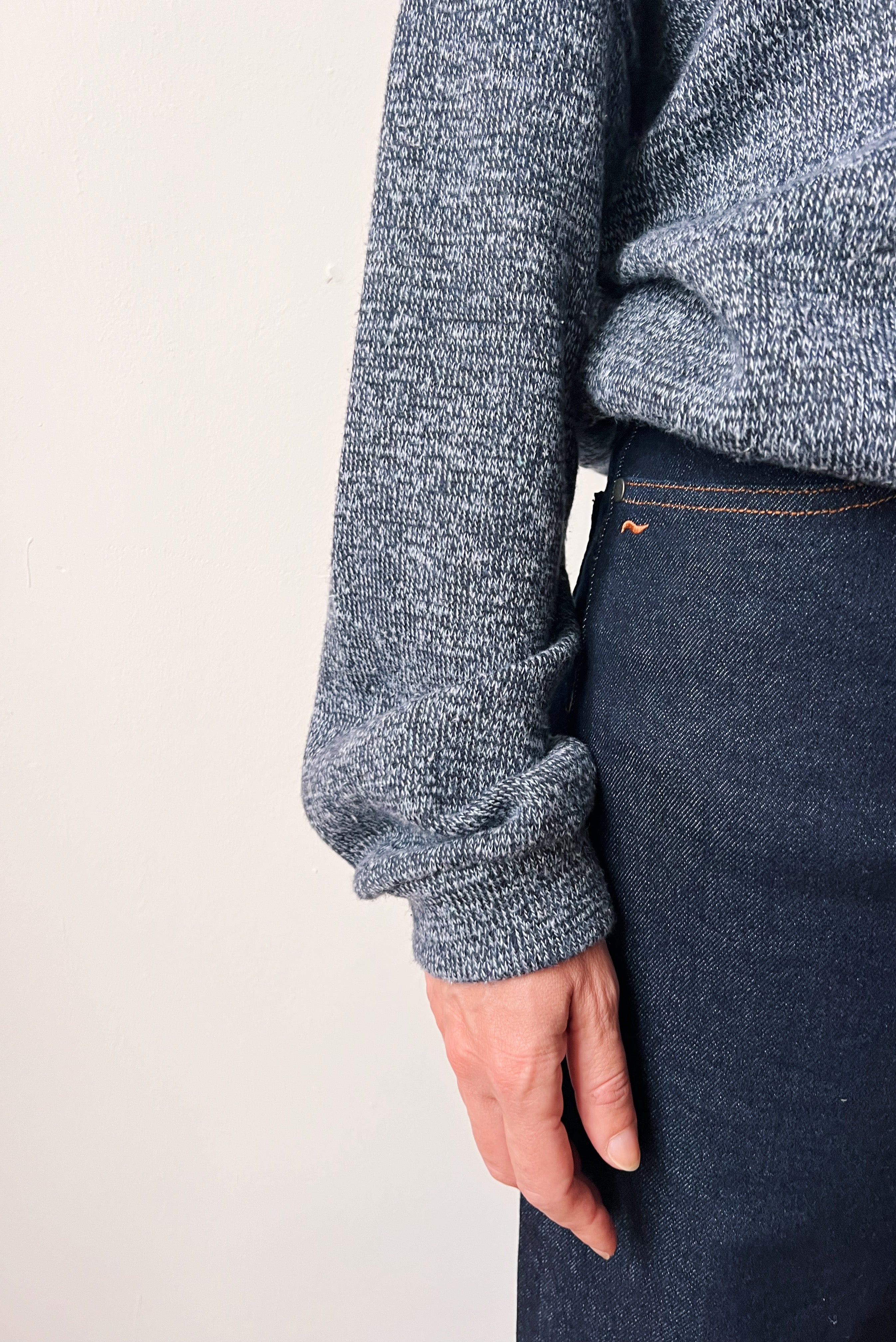 Knitted Sweater Irma - Grey Blue Melange