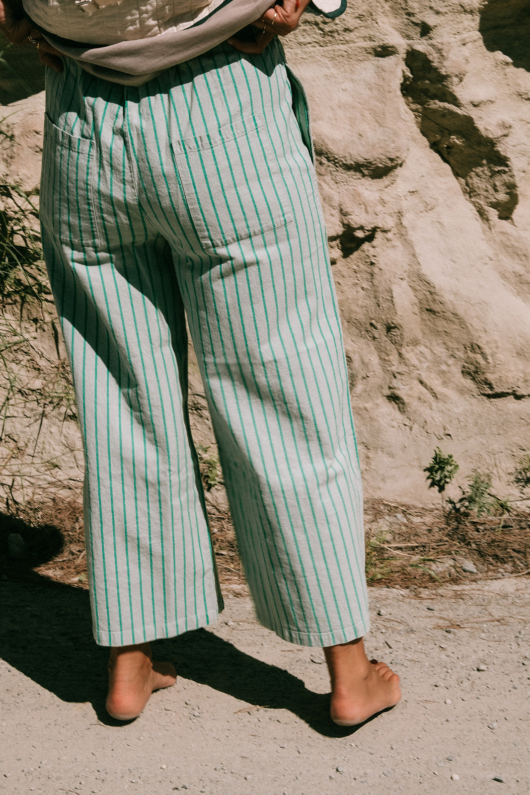 the dão store - [dao x eva] Pants Juni 7/8 - Green Stripes - Pants | Jumpsuits