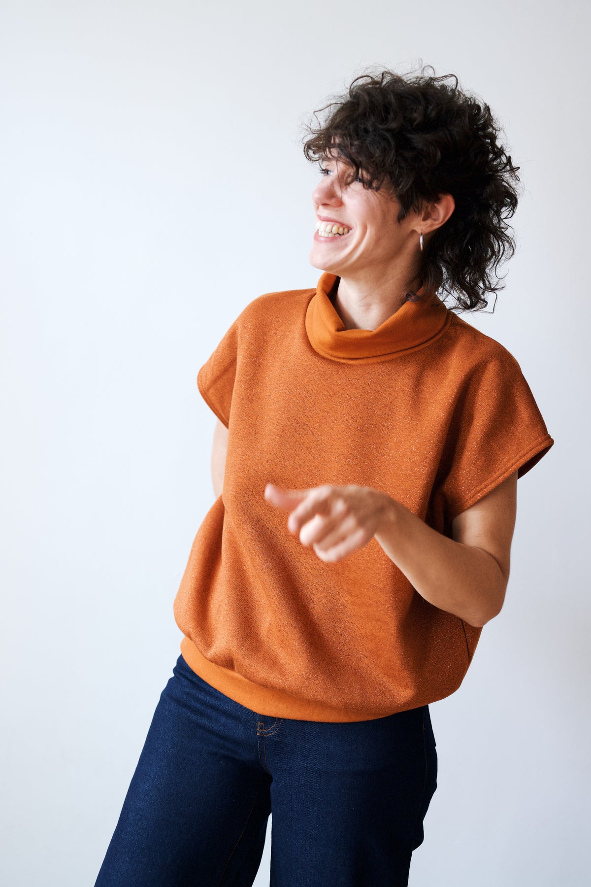 **** PRESALE **** Sleeveless Turtlesweater Aiko - Pumpkin Sparkle