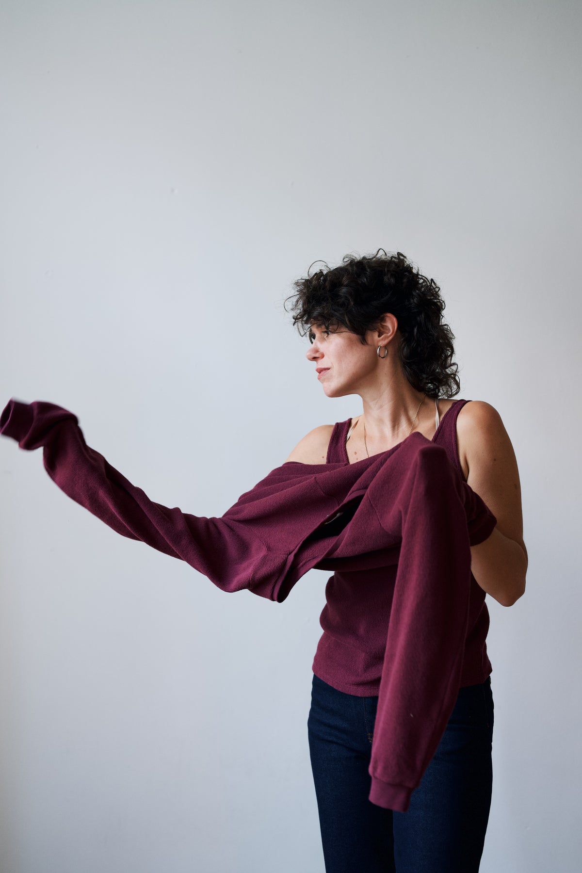 Knitted Top Sanchi - Aubergine