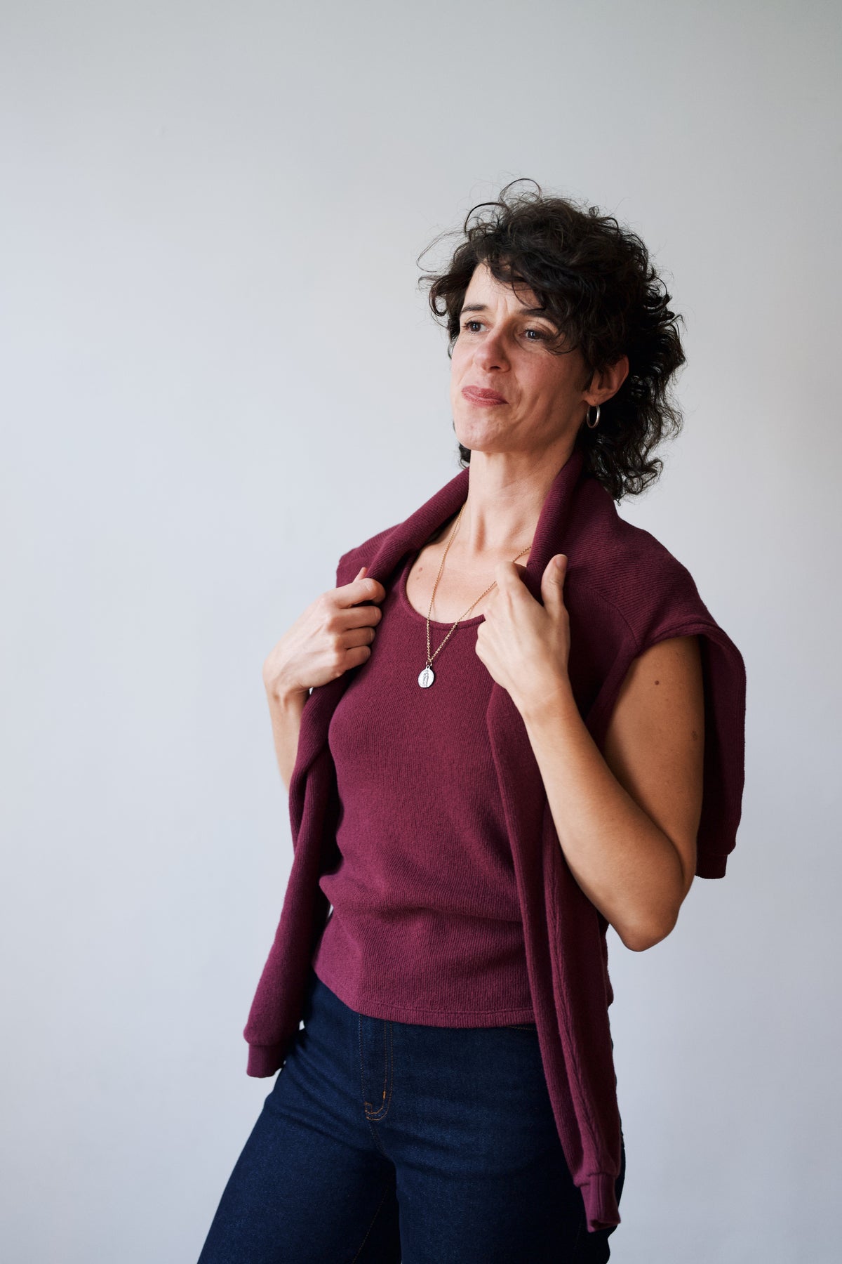 Knitted Top Sanchi - Aubergine