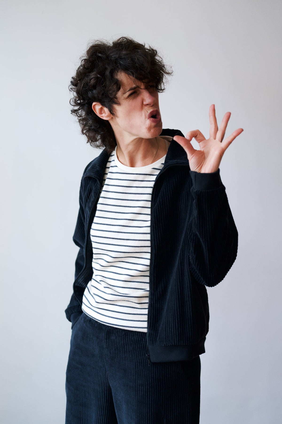 Sweatshirt Sam - Oat Grey Stripes