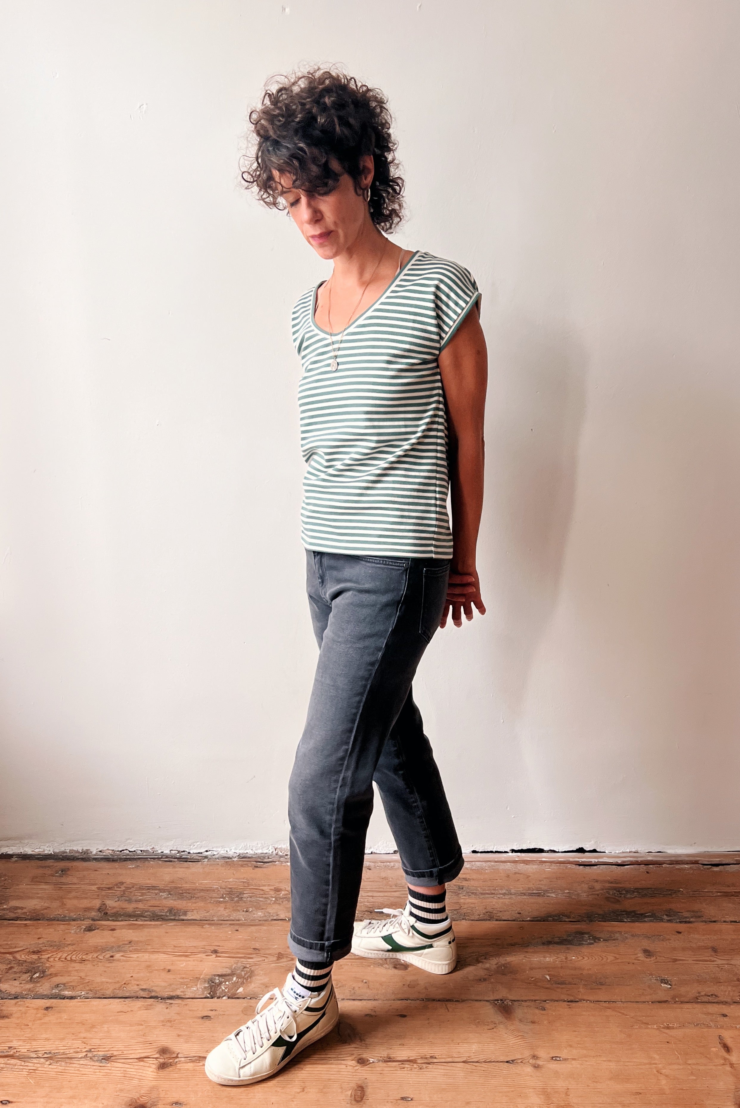 T-Shirt Estée - Sage Stripes