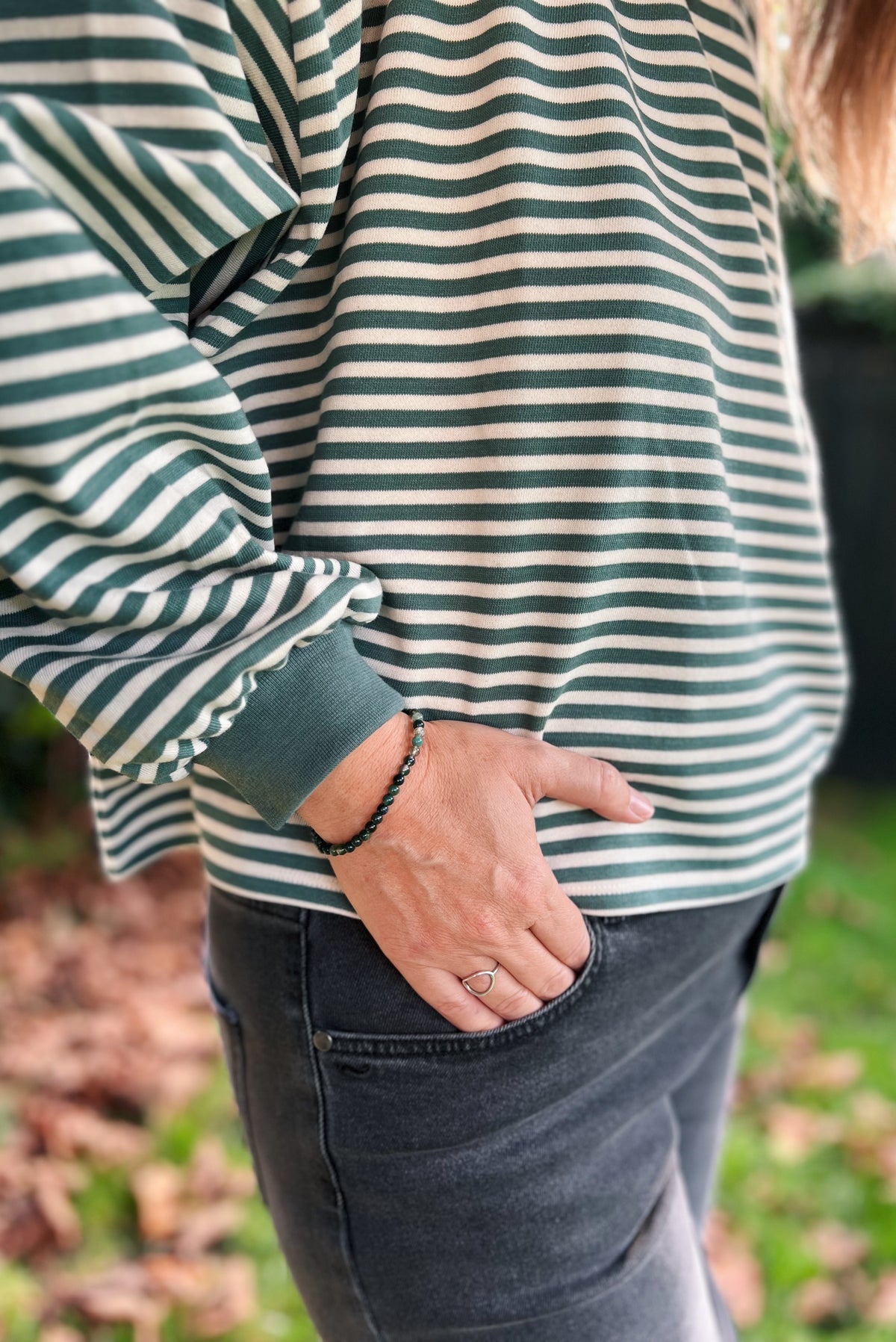 Sweater Bree - Sage Stripes