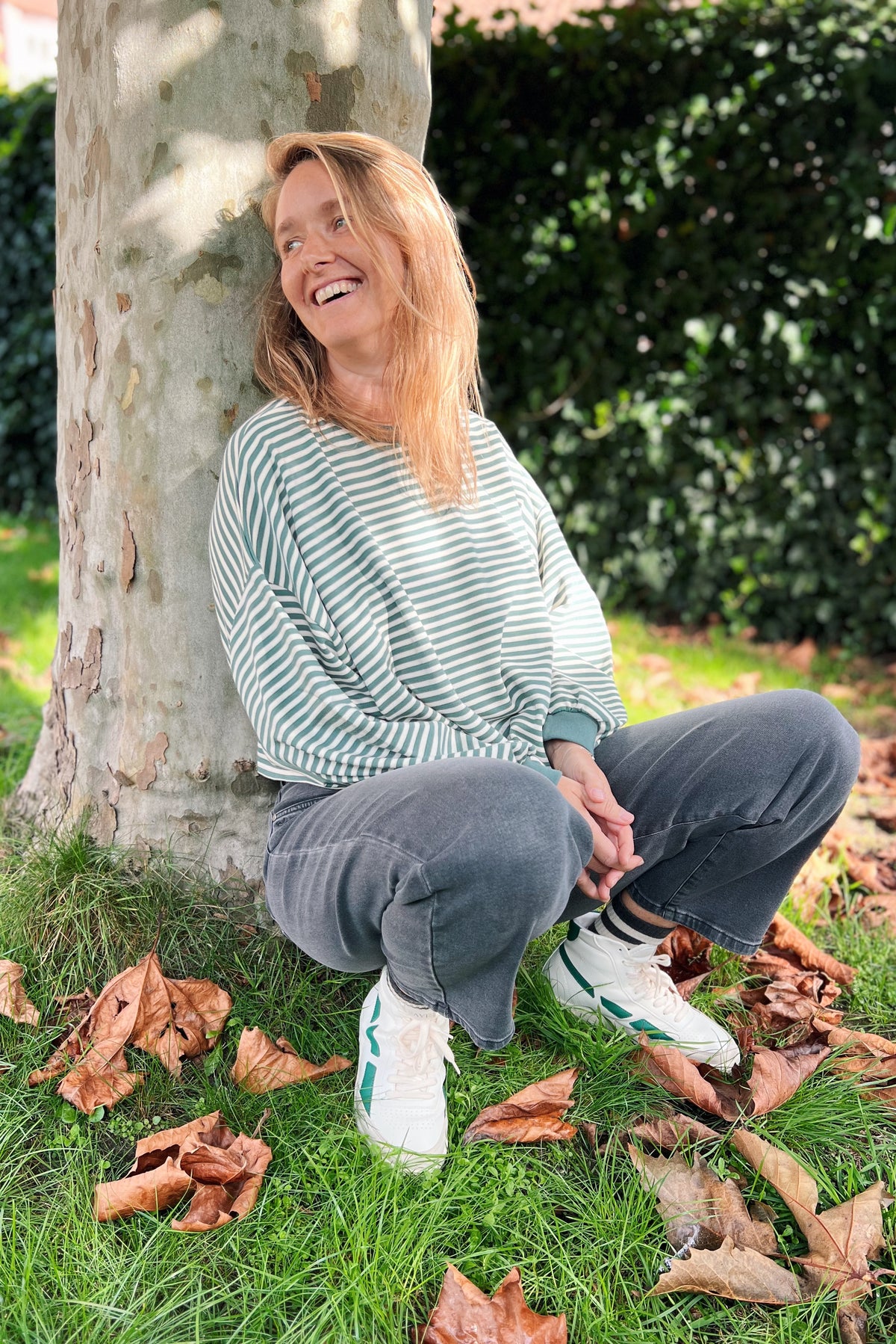 Sweater Bree - Sage Stripes