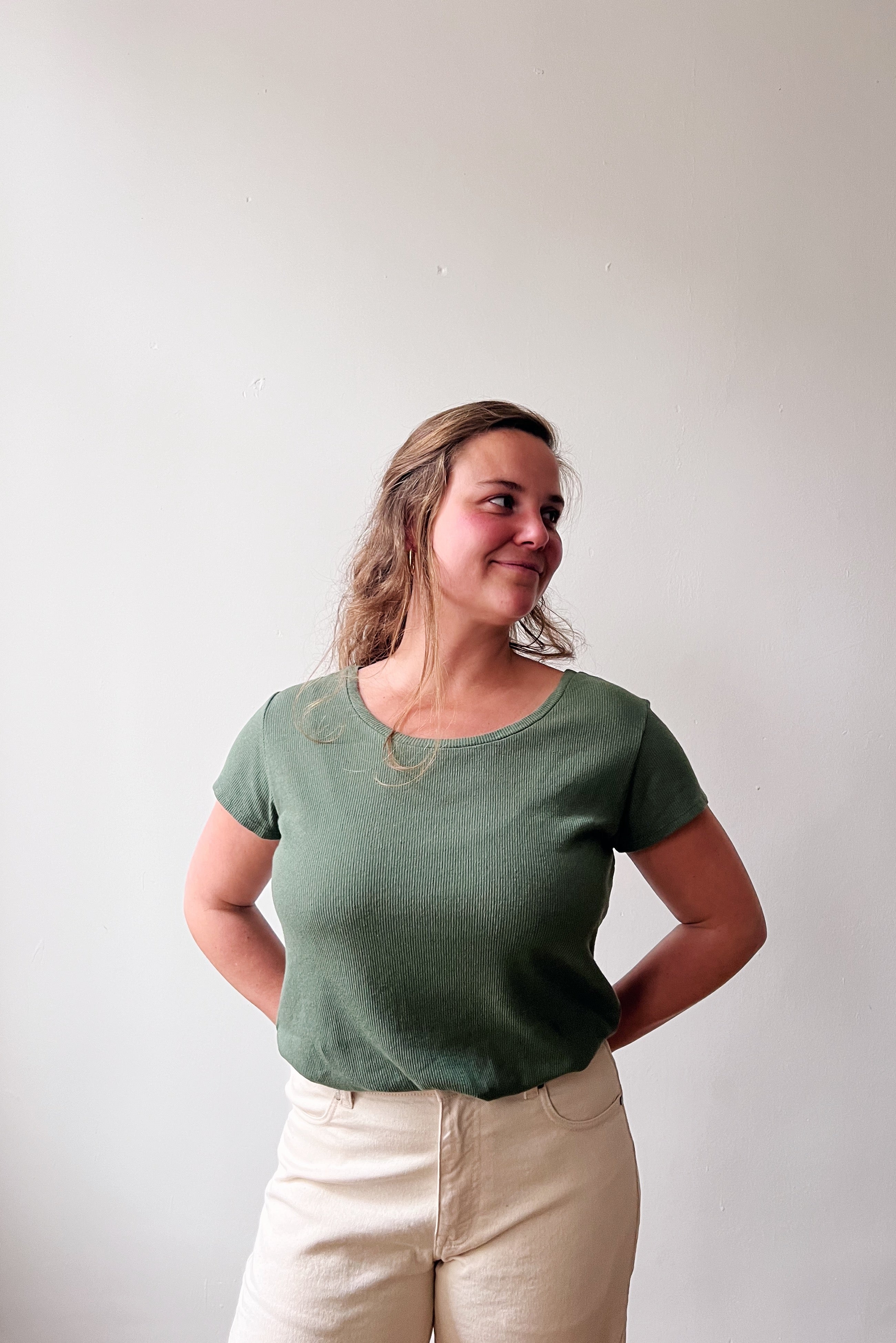 T-Shirt Lea - Basil Rib