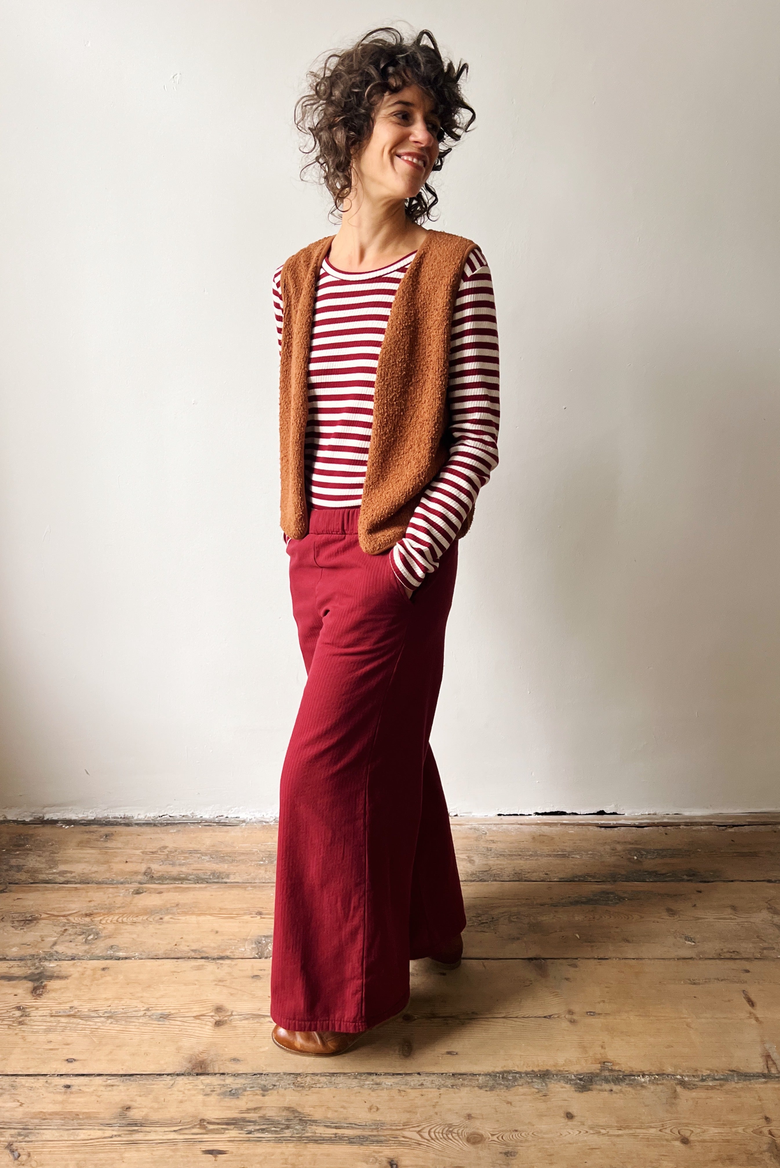 Wide Pants Marta - Reversed Corduroy - Pomegranate