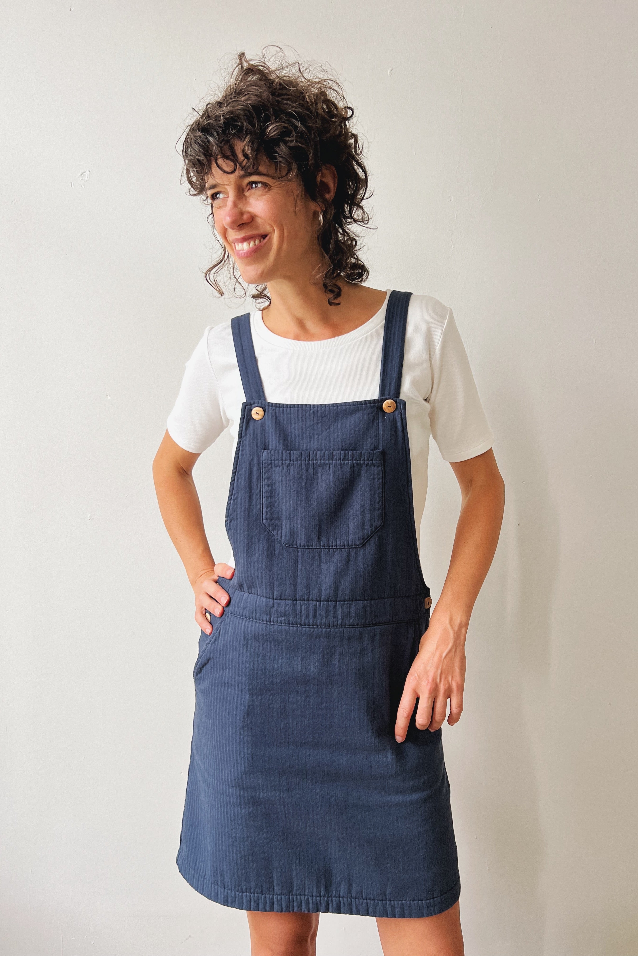 Salopettedress Kimberley - Reversed Corduroy - Faded Blue