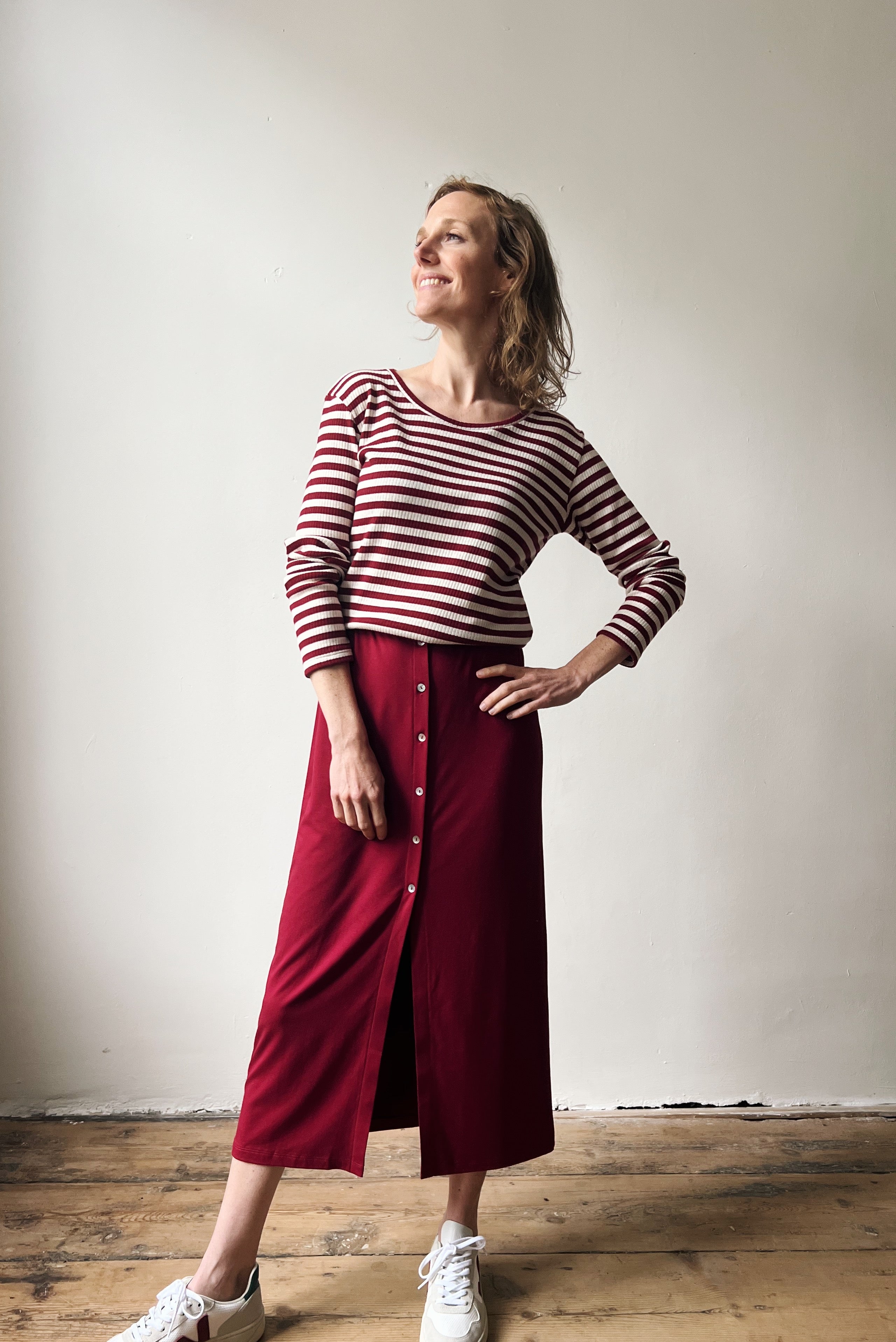 Longsleeve Jula - Pomegranate Stripes Rib
