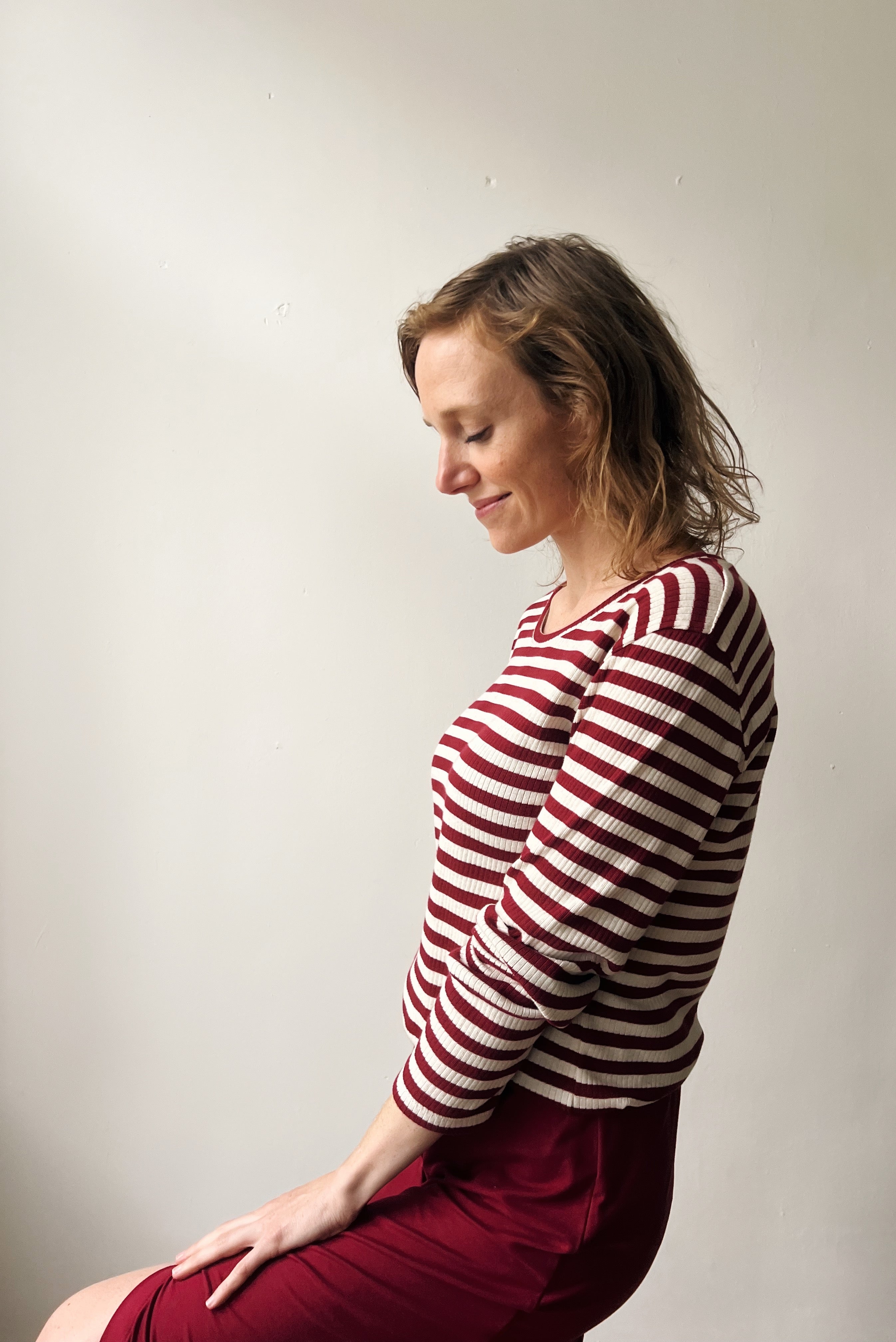 Longsleeve Jula - Pomegranate Stripes Rib
