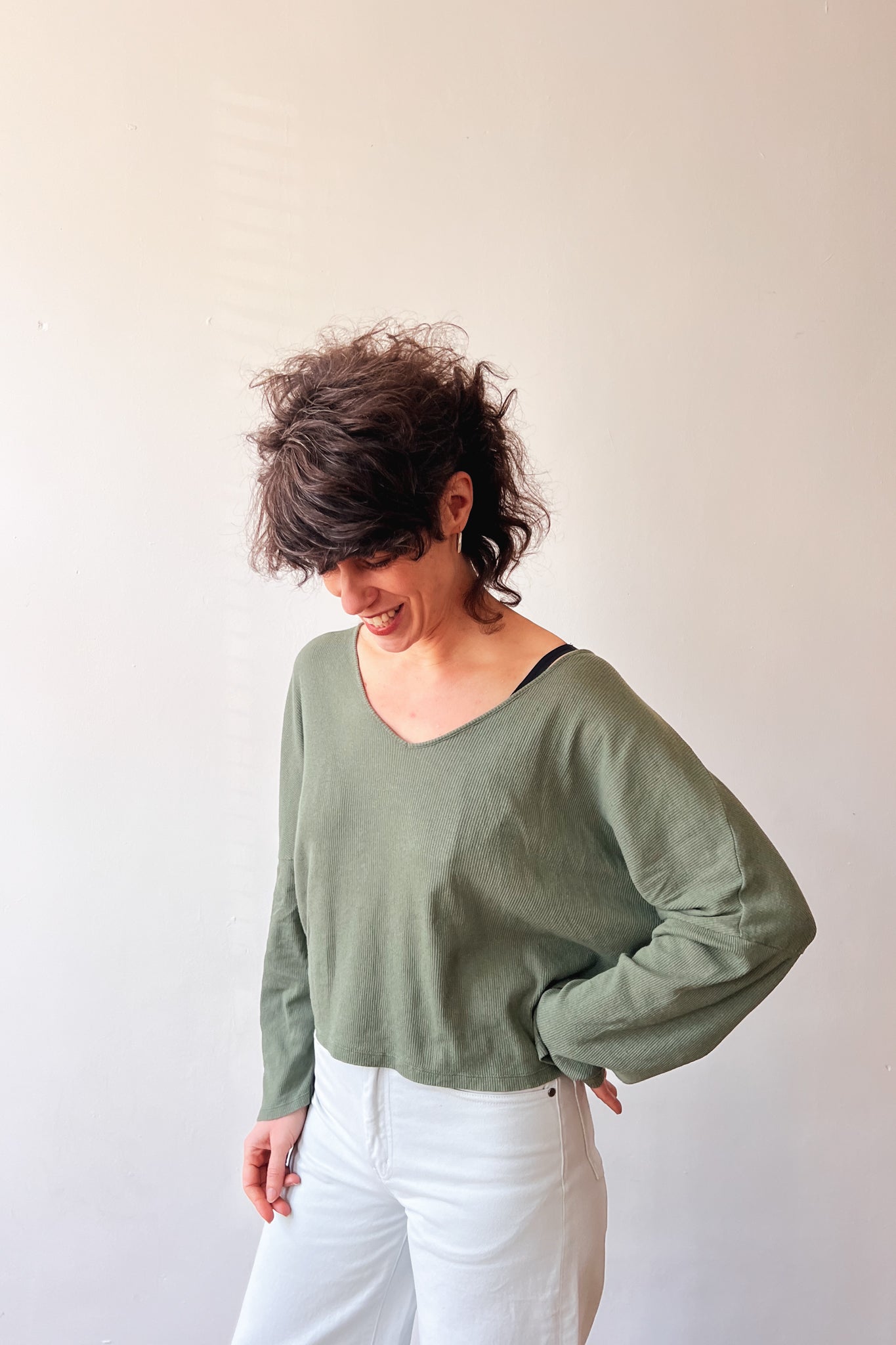Longsleeve Sade - Basil Rib