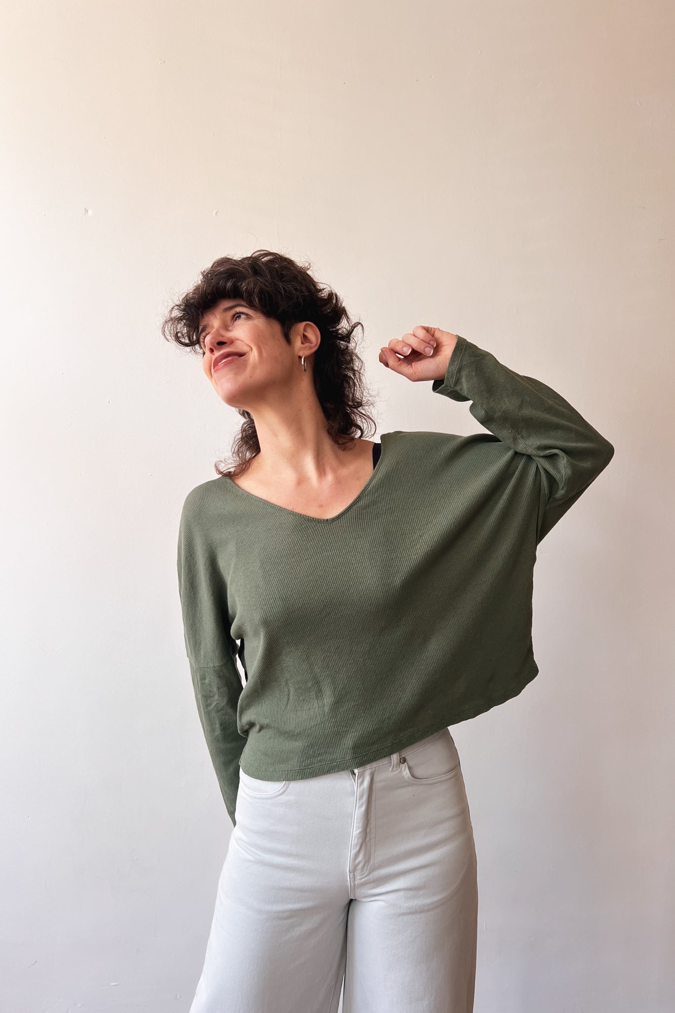 Longsleeve Sade - Basil Rib