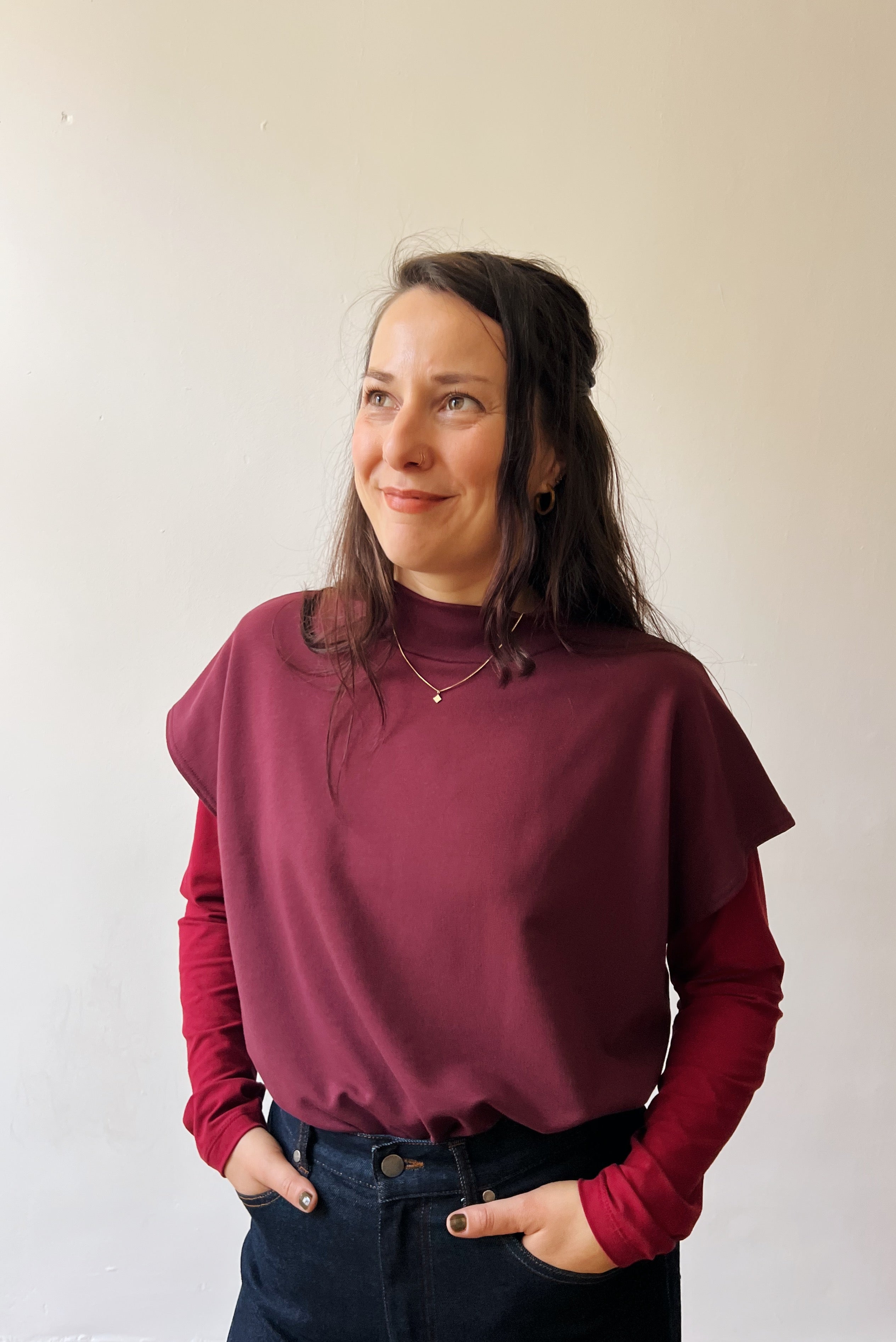 Sleeveless Sweater Ayla - Aubergine