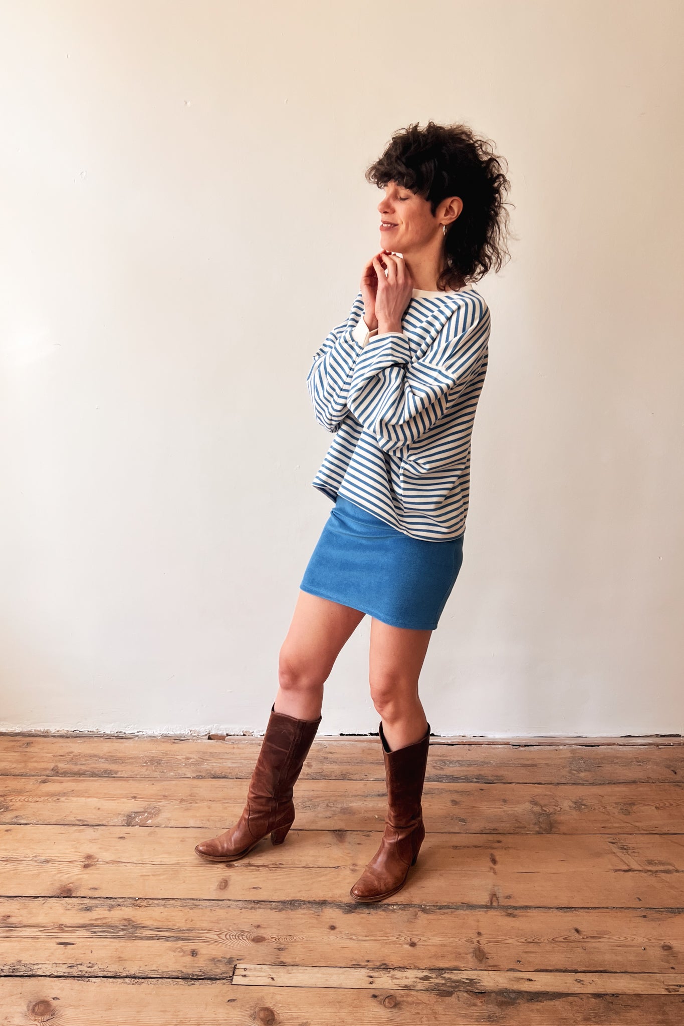 Sweater Bree - Bright Blue Stripes