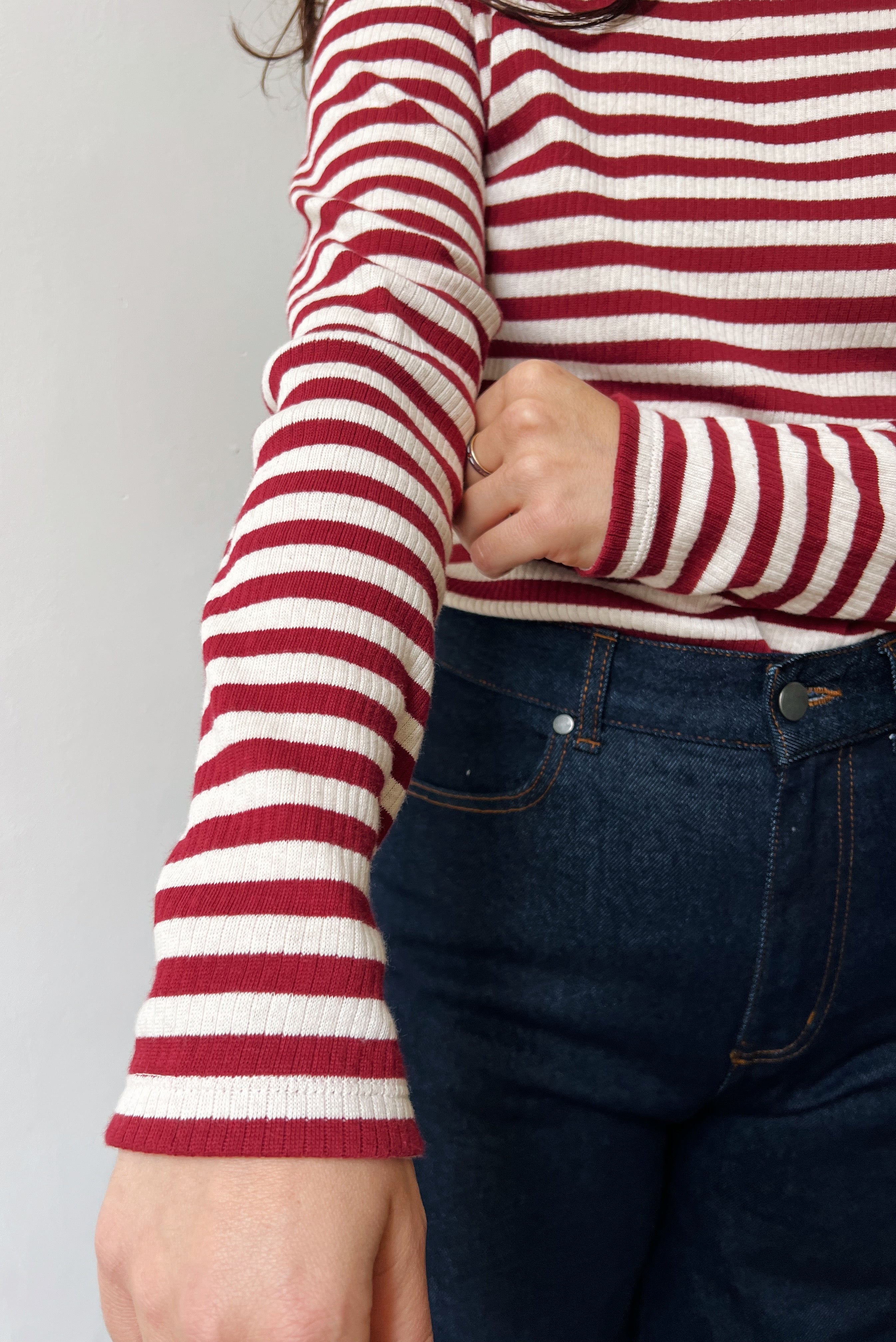 Turtleneck - Pomegranate Stripes Rib