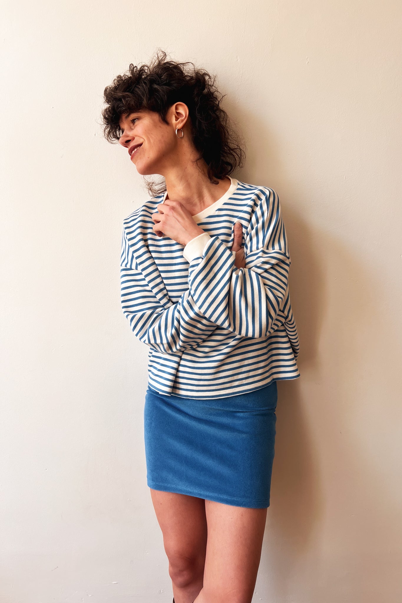 Sweater Bree - Bright Blue Stripes