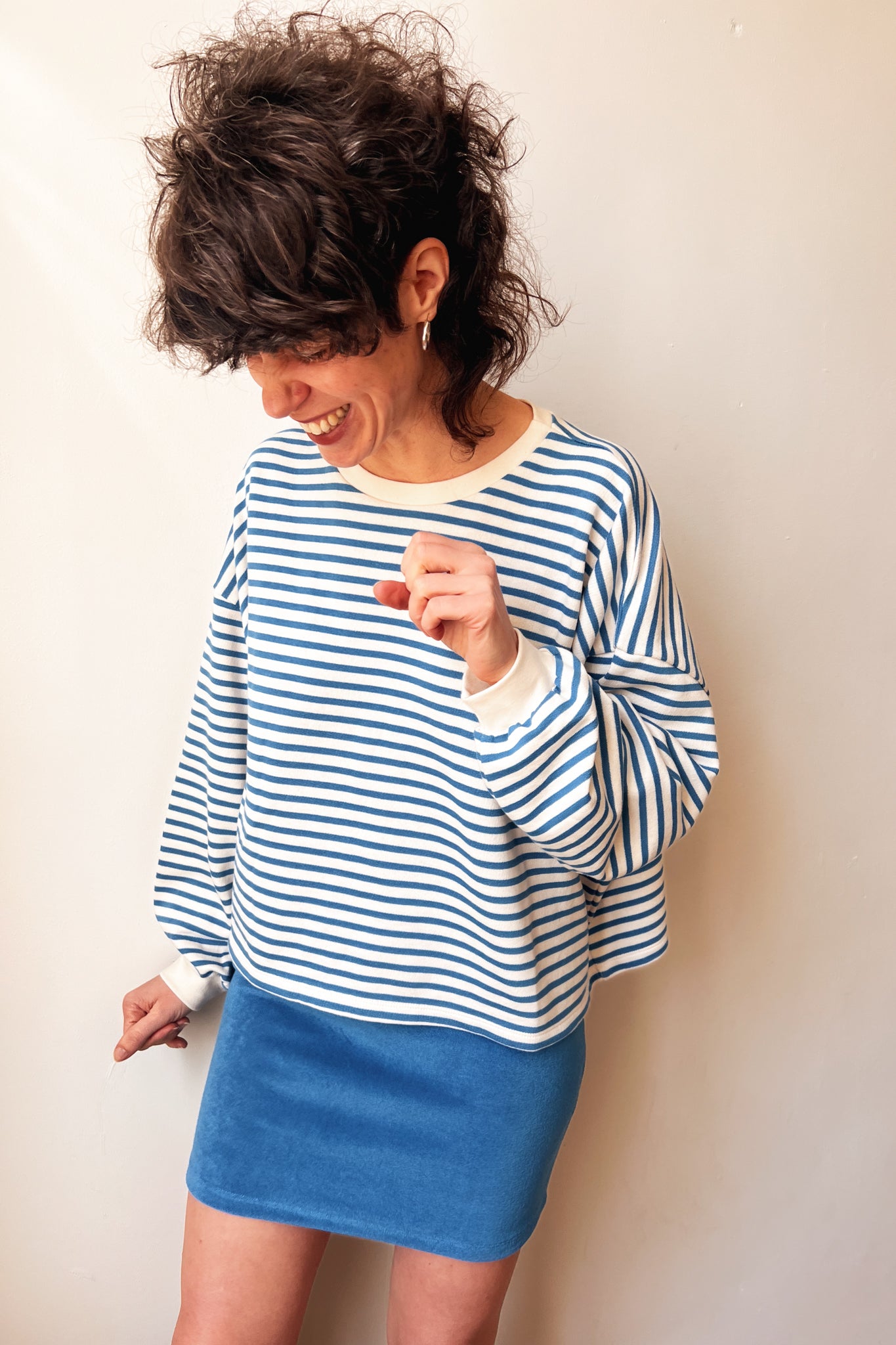 Sweater Bree - Bright Blue Stripes