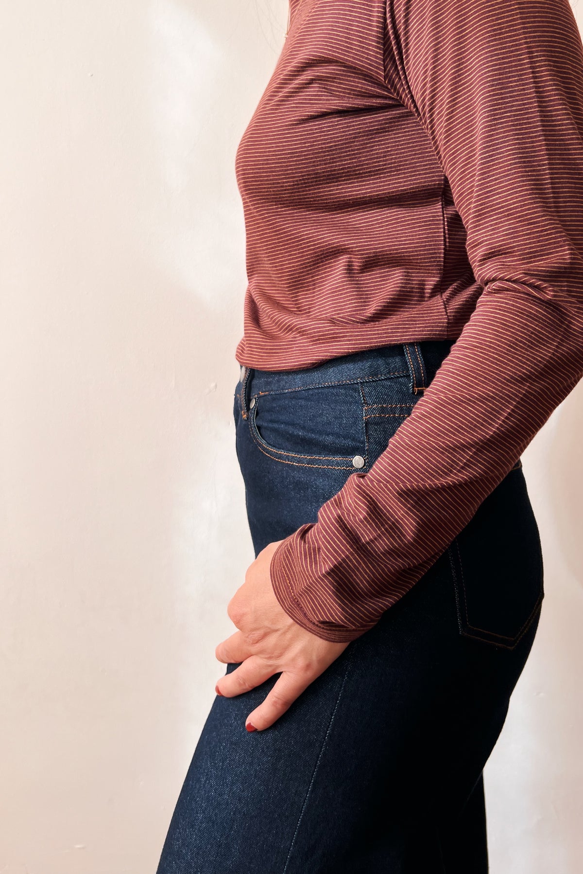 Turtleneck - Bordeaux Caramel Stripes