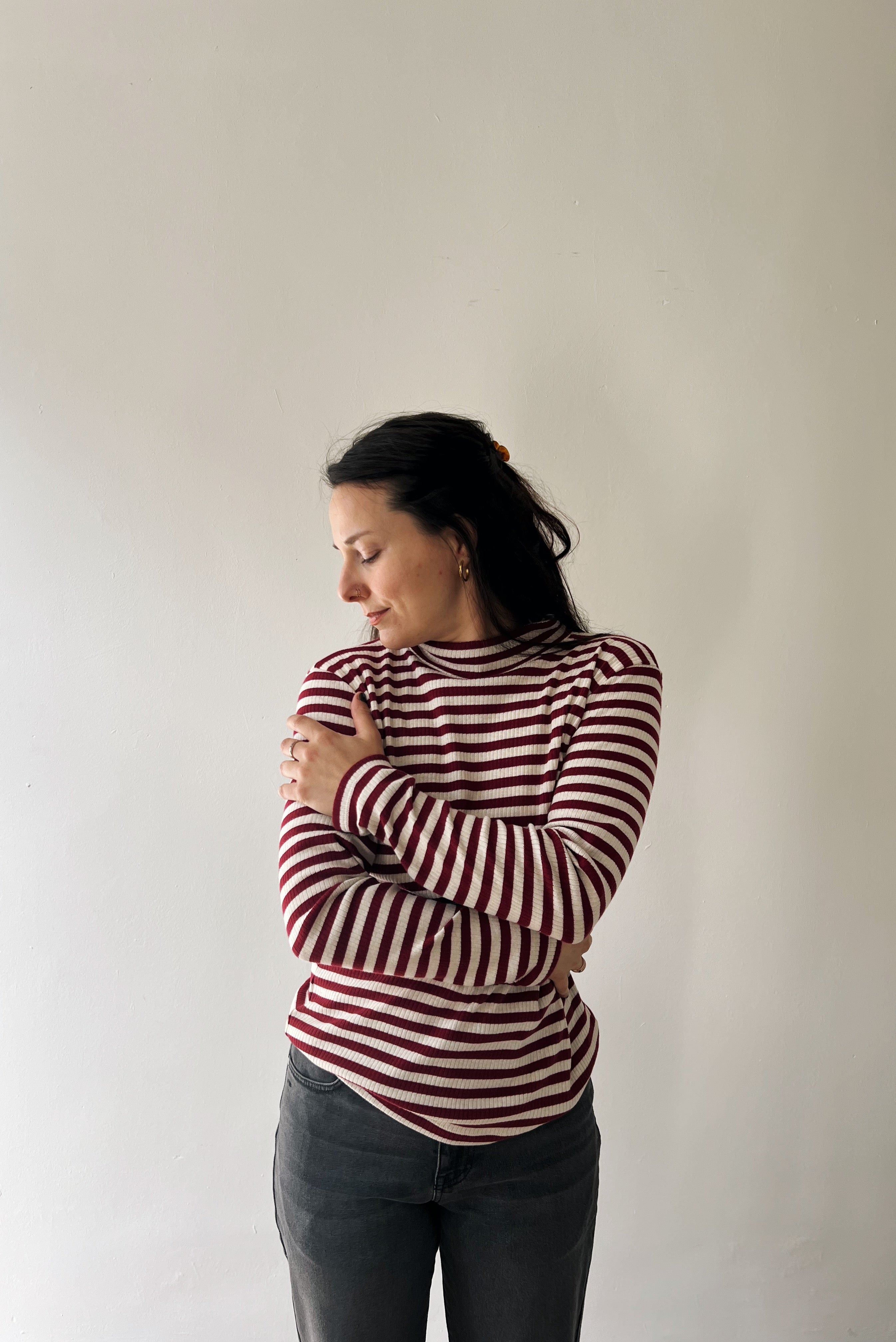 Turtleneck - Pomegranate Stripes Rib