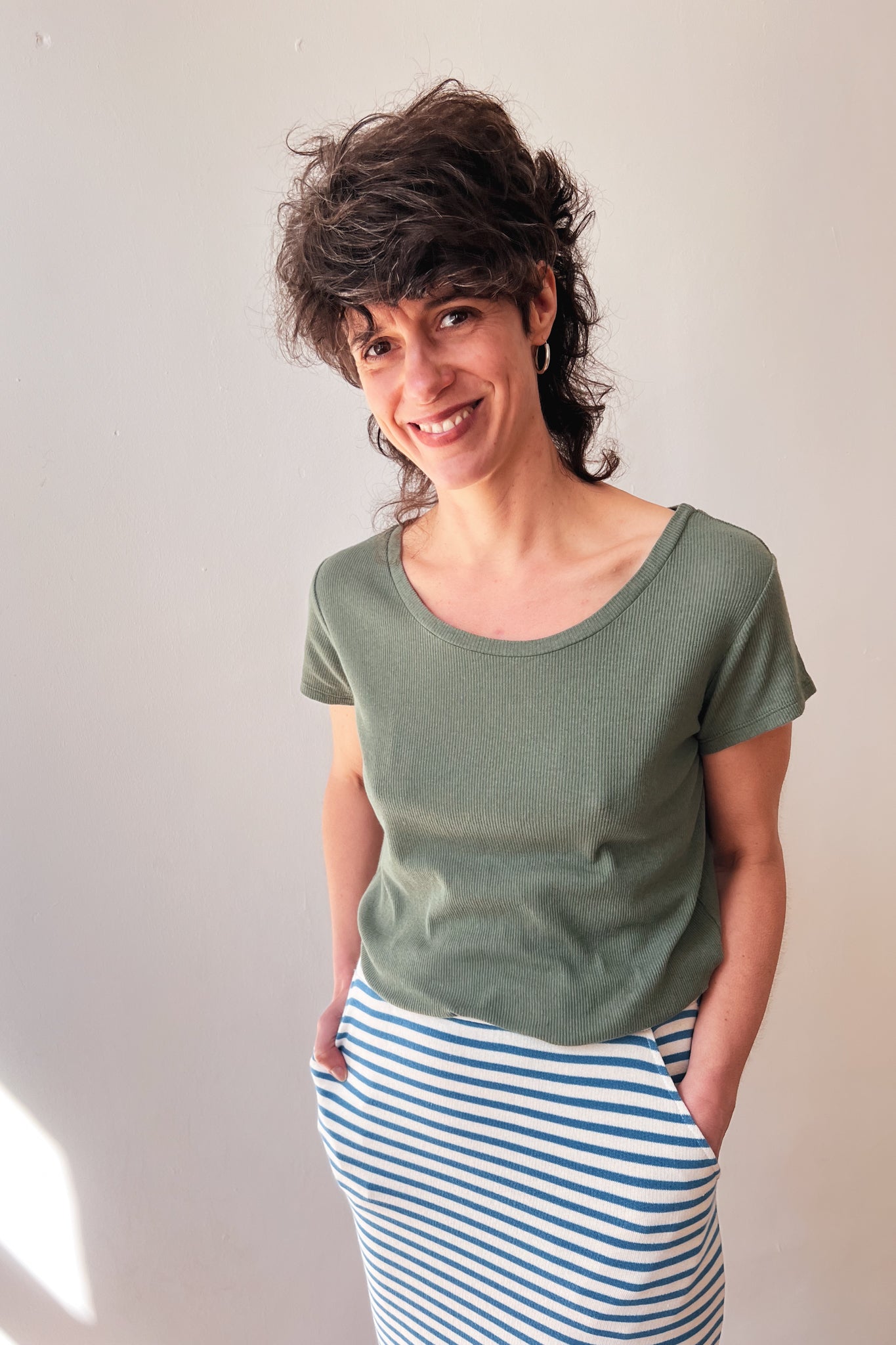 T-Shirt Lea - Basil Rib