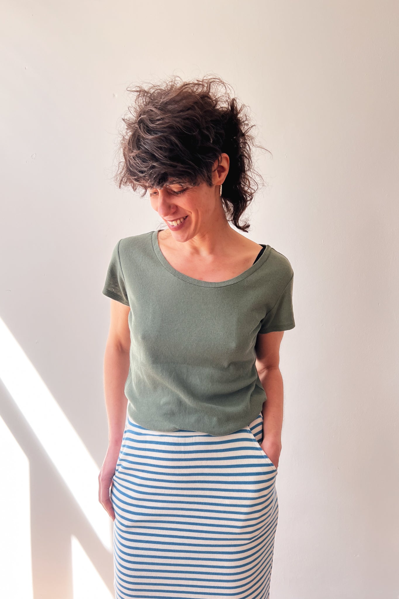 T-Shirt Lea - Basil Rib