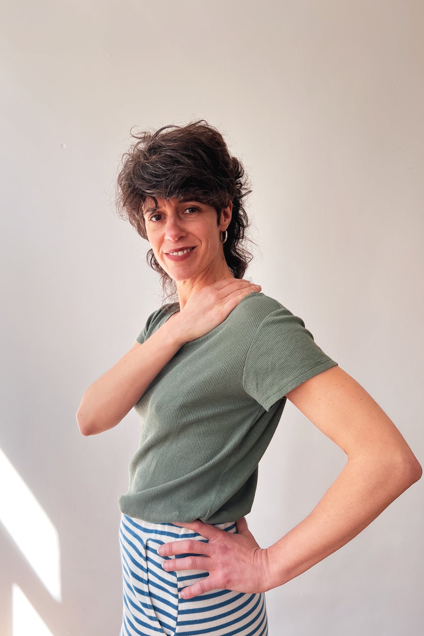 T-Shirt Lea - Basil Rib