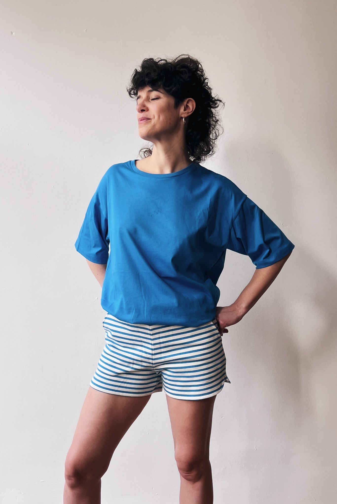 Short Nala - Bright Blue Stripes