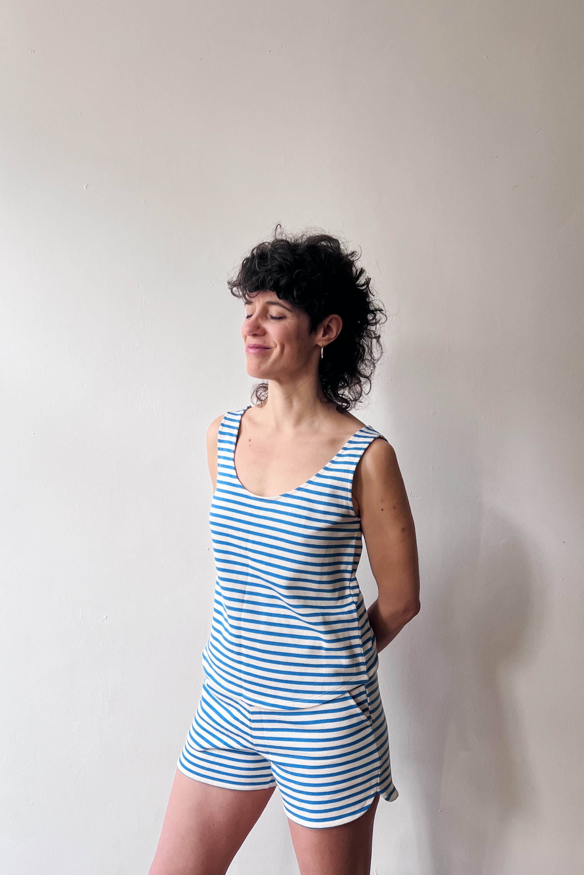 Short Nala - Bright Blue Stripes