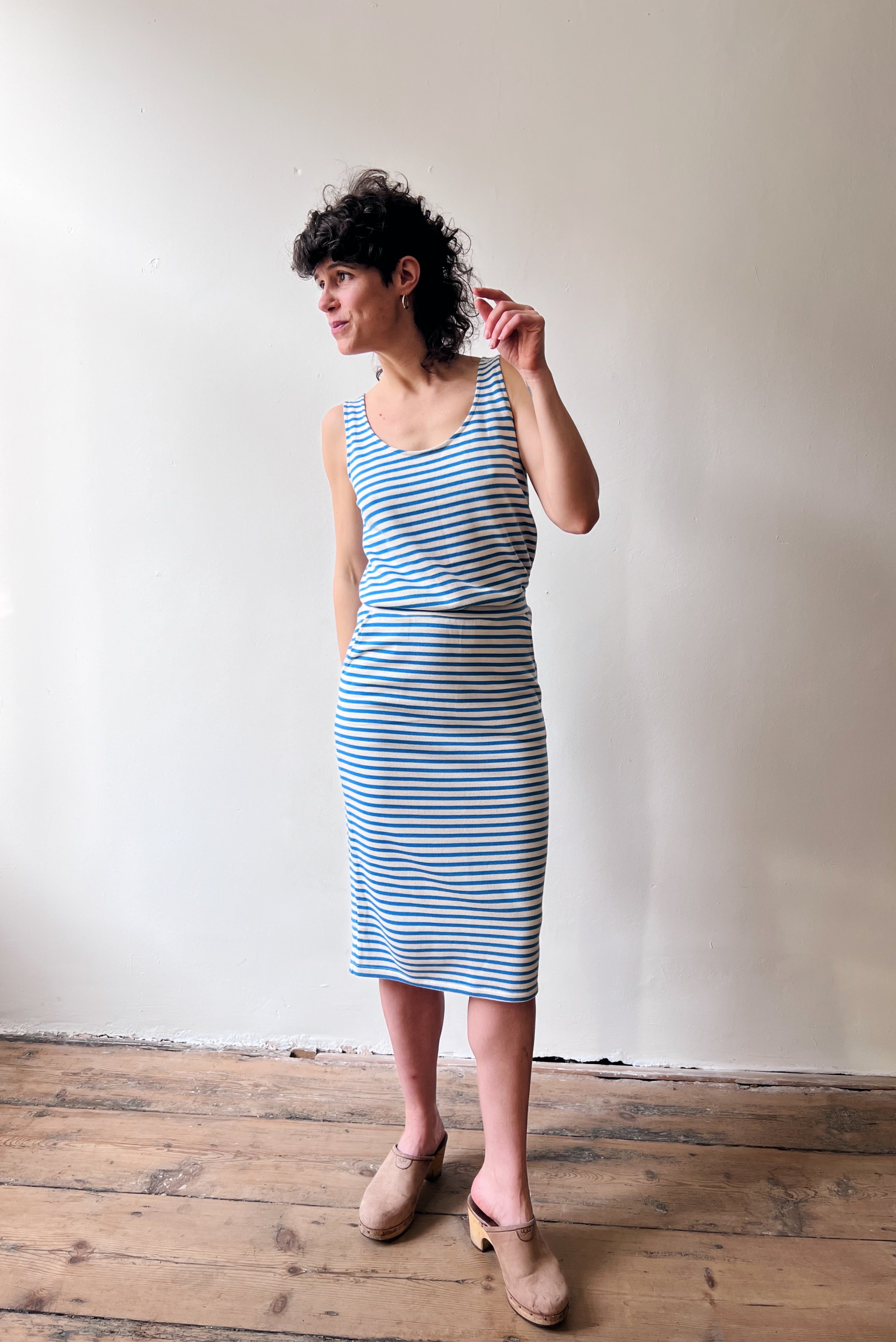 Skirt Olivia - Bright Blue Stripes