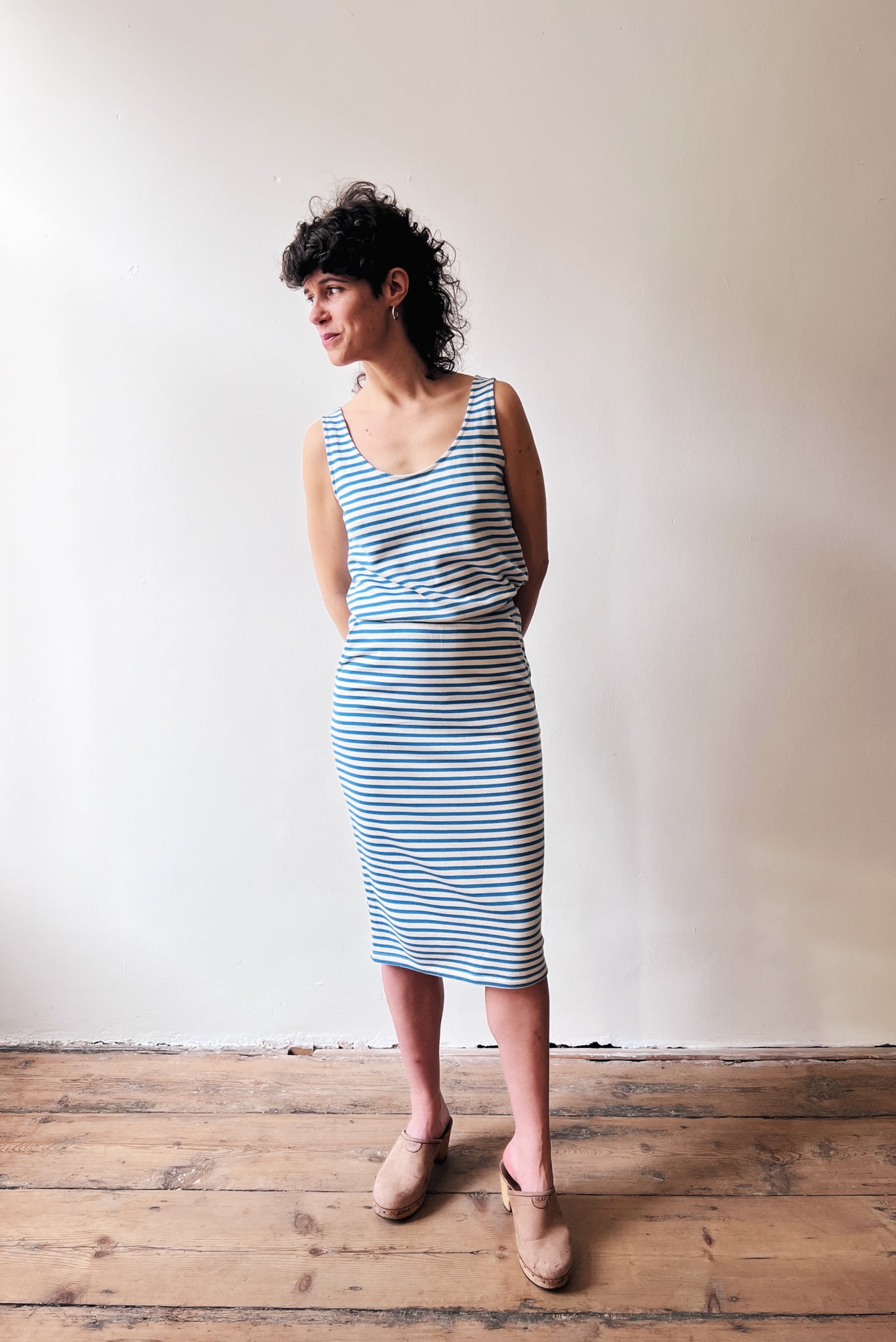 Skirt Olivia - Bright Blue Stripes